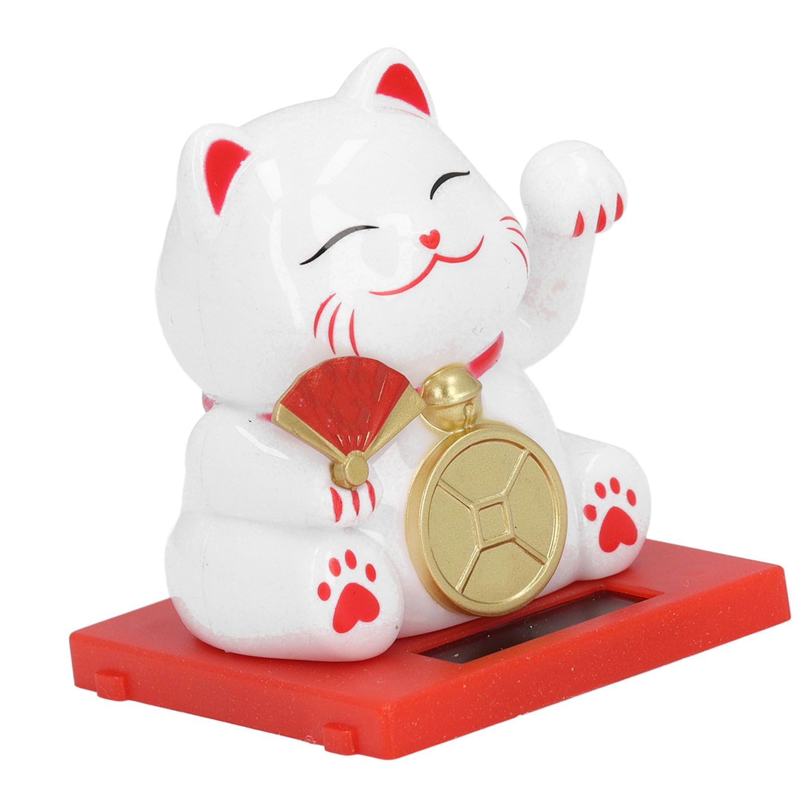 2inch Solar Fortune Cat with Clear Box Solar Powered Lucky Cat Waving Arm Set view 8