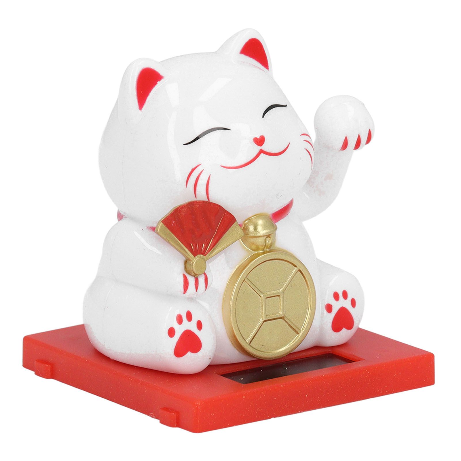 2inch Solar Fortune Cat with Clear Box Solar Powered Lucky Cat Waving Arm Set view 12