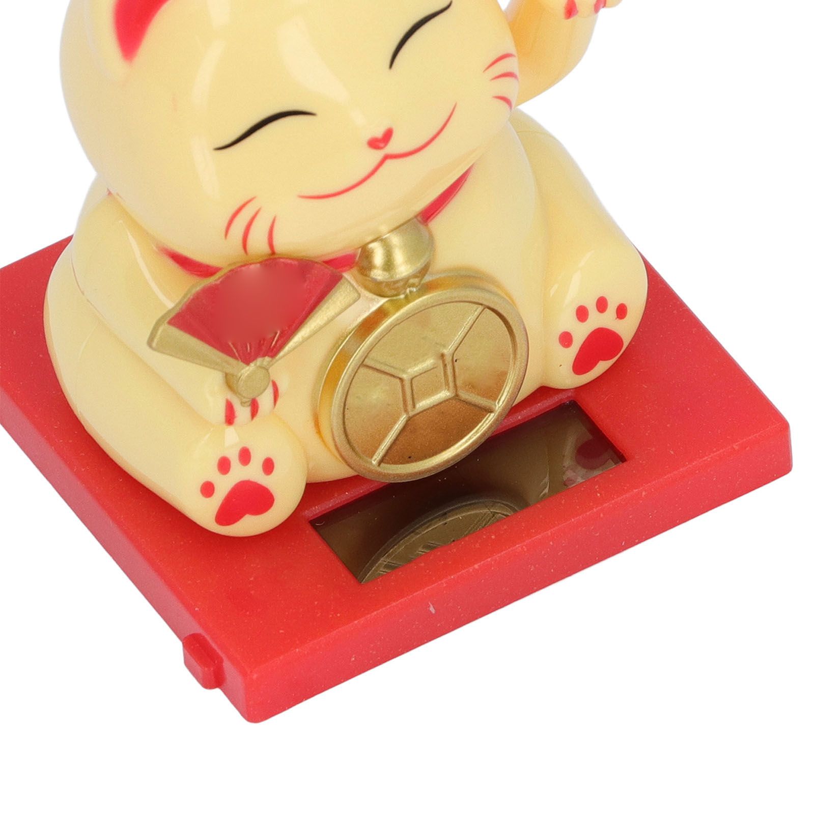 2inch Solar Fortune Cat with Clear Box Solar Powered Lucky Cat Waving Arm Set view 2