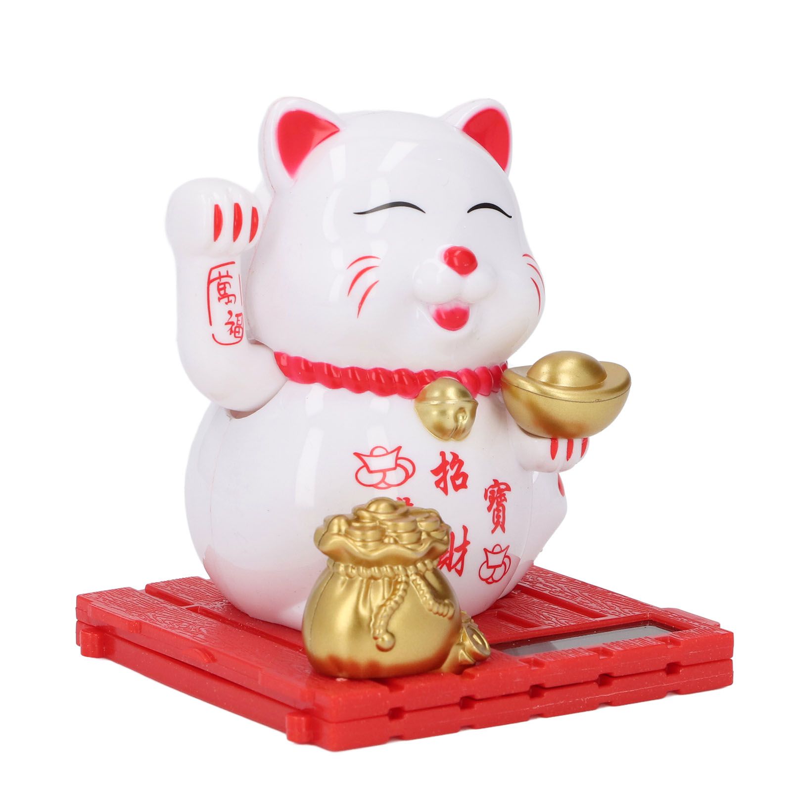 Lucky Cat Waving Arm Vivid Lovely Chinese Cat Solar Fortune Cat Statue view 10