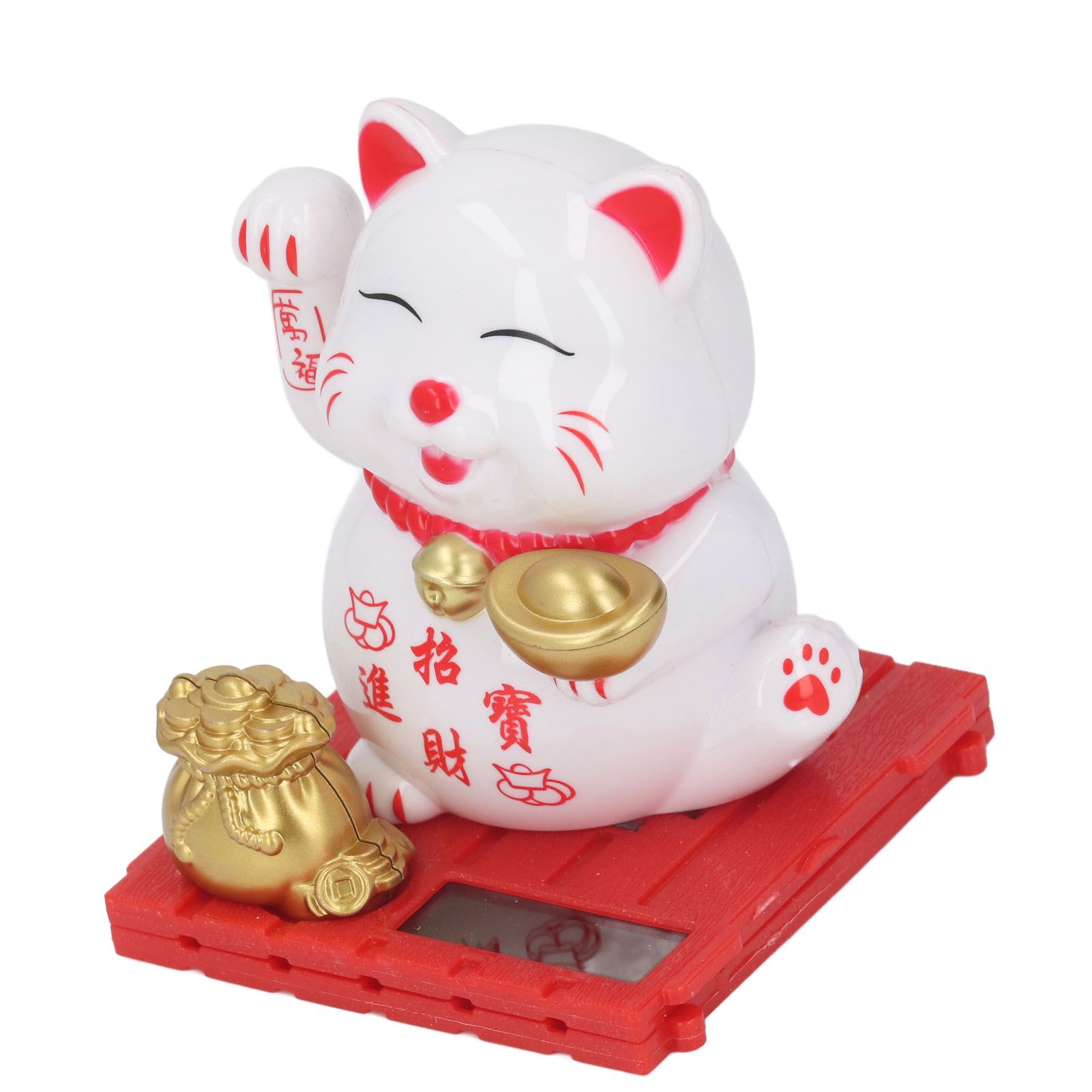 Lucky Cat Waving Arm Vivid Lovely Chinese Cat Solar Fortune Cat Statue view 12