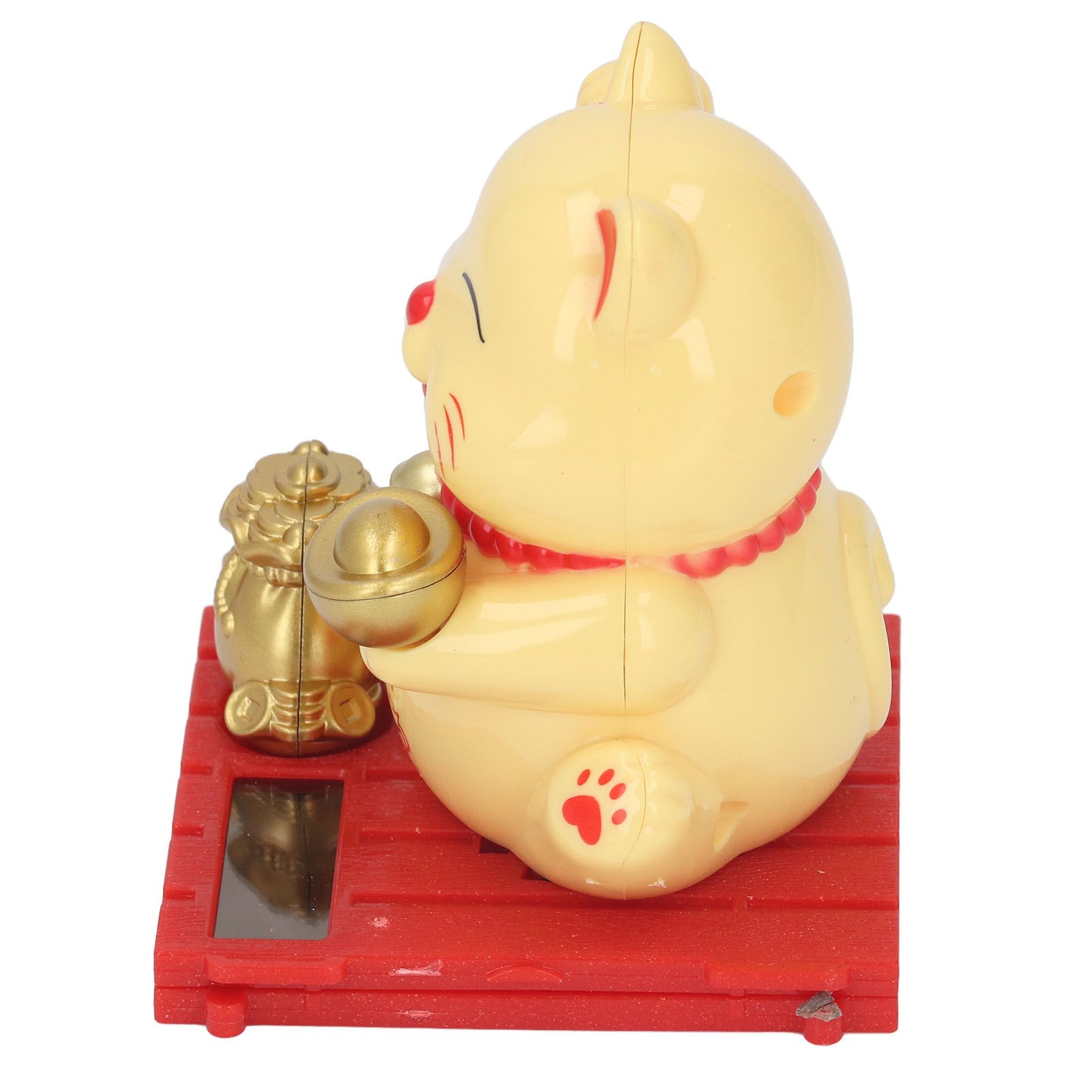 Lucky Cat Waving Arm Vivid Lovely Chinese Cat Solar Fortune Cat Statue