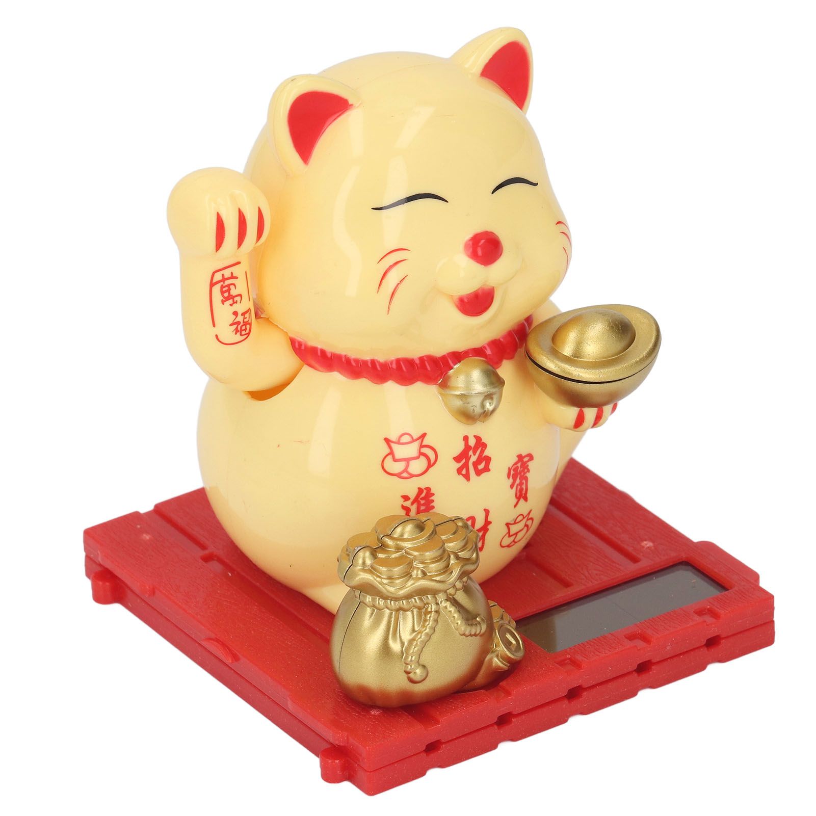 Lucky Cat Waving Arm Vivid Lovely Chinese Cat Solar Fortune Cat Statue view 4