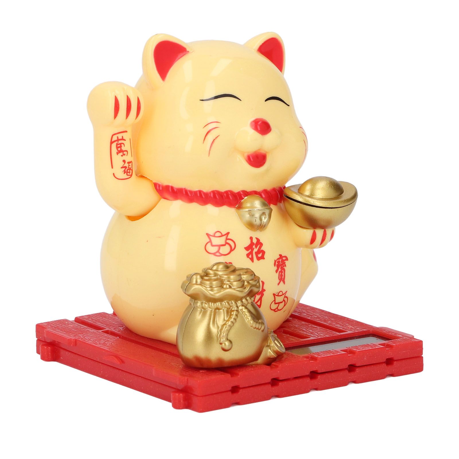 Lucky Cat Waving Arm Vivid Lovely Chinese Cat Solar Fortune Cat Statue view 6