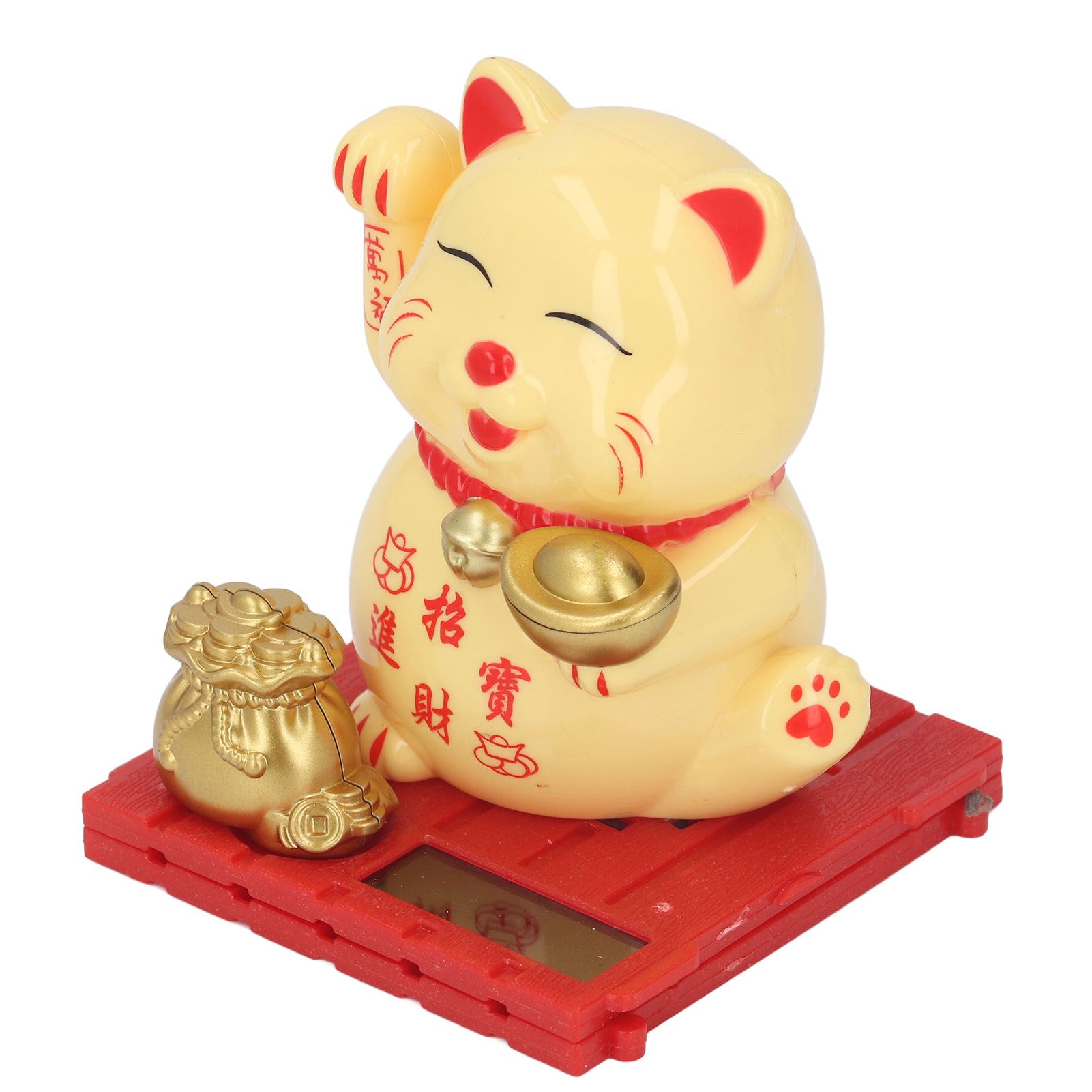 Lucky Cat Waving Arm Vivid Lovely Chinese Cat Solar Fortune Cat Statue view 11