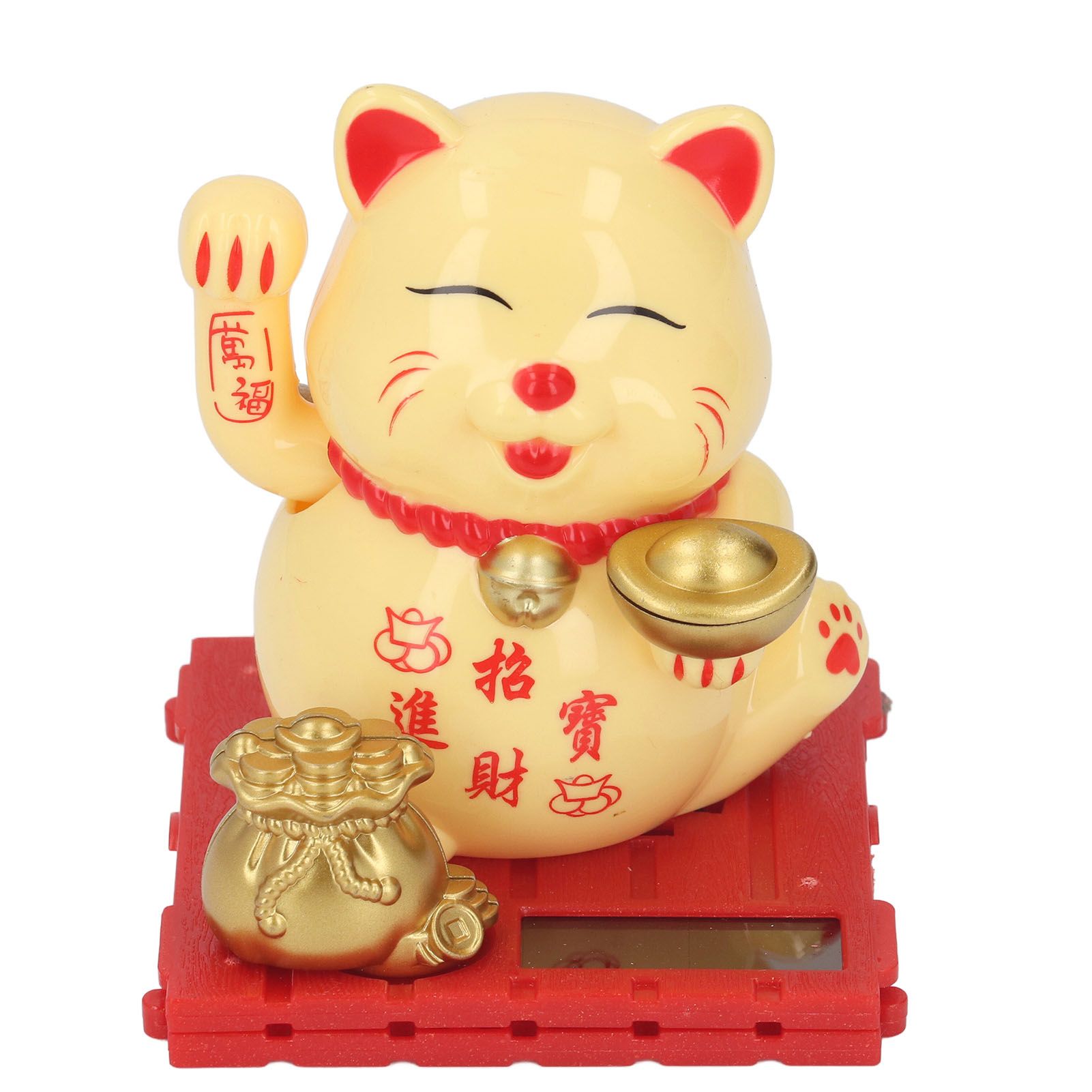 Lucky Cat Waving Arm Vivid Lovely Chinese Cat Solar Fortune Cat Statue view 12