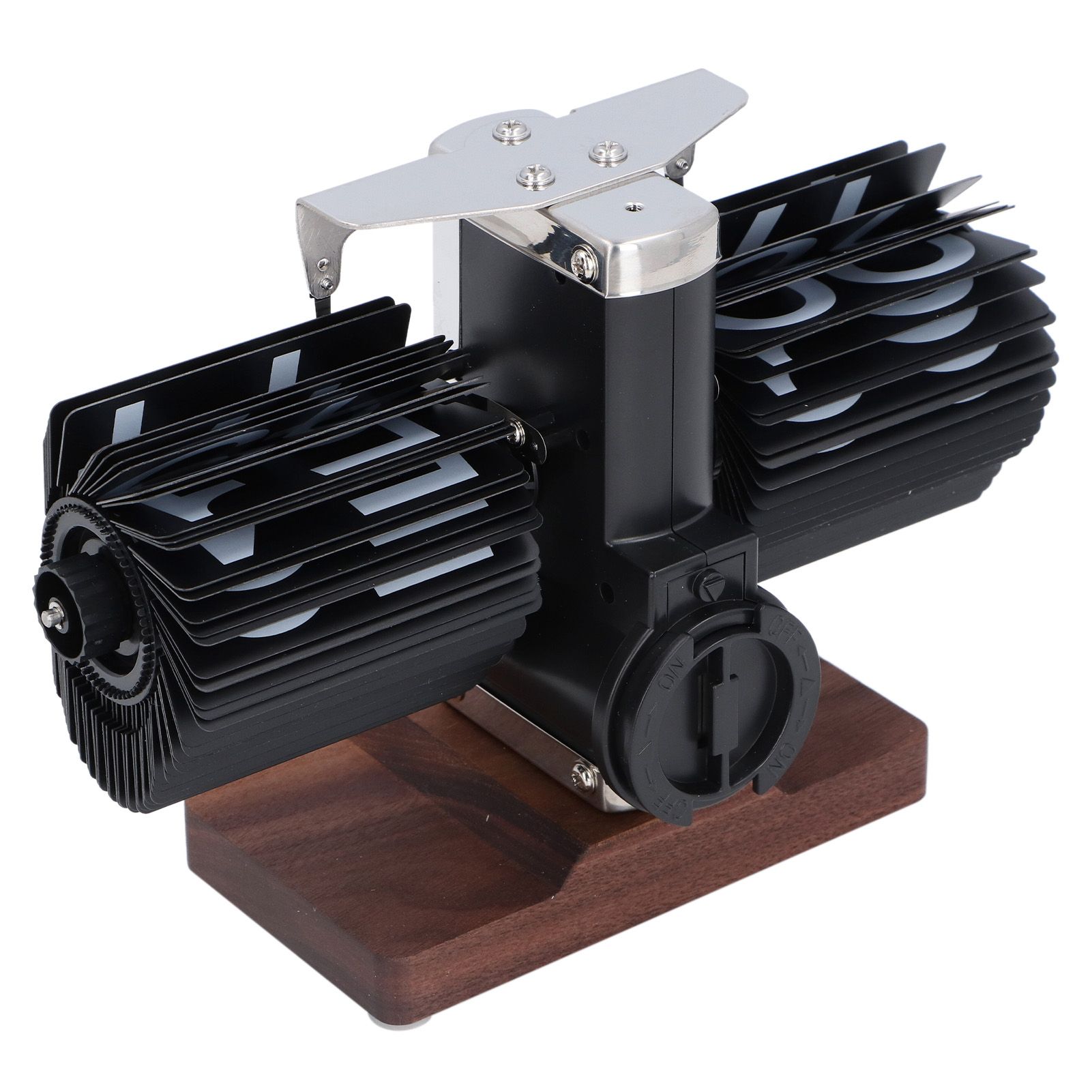 Flip Desk Clock Auto Retro Wood Base Easy to Read 24 Hours Mechanical Flip view 4