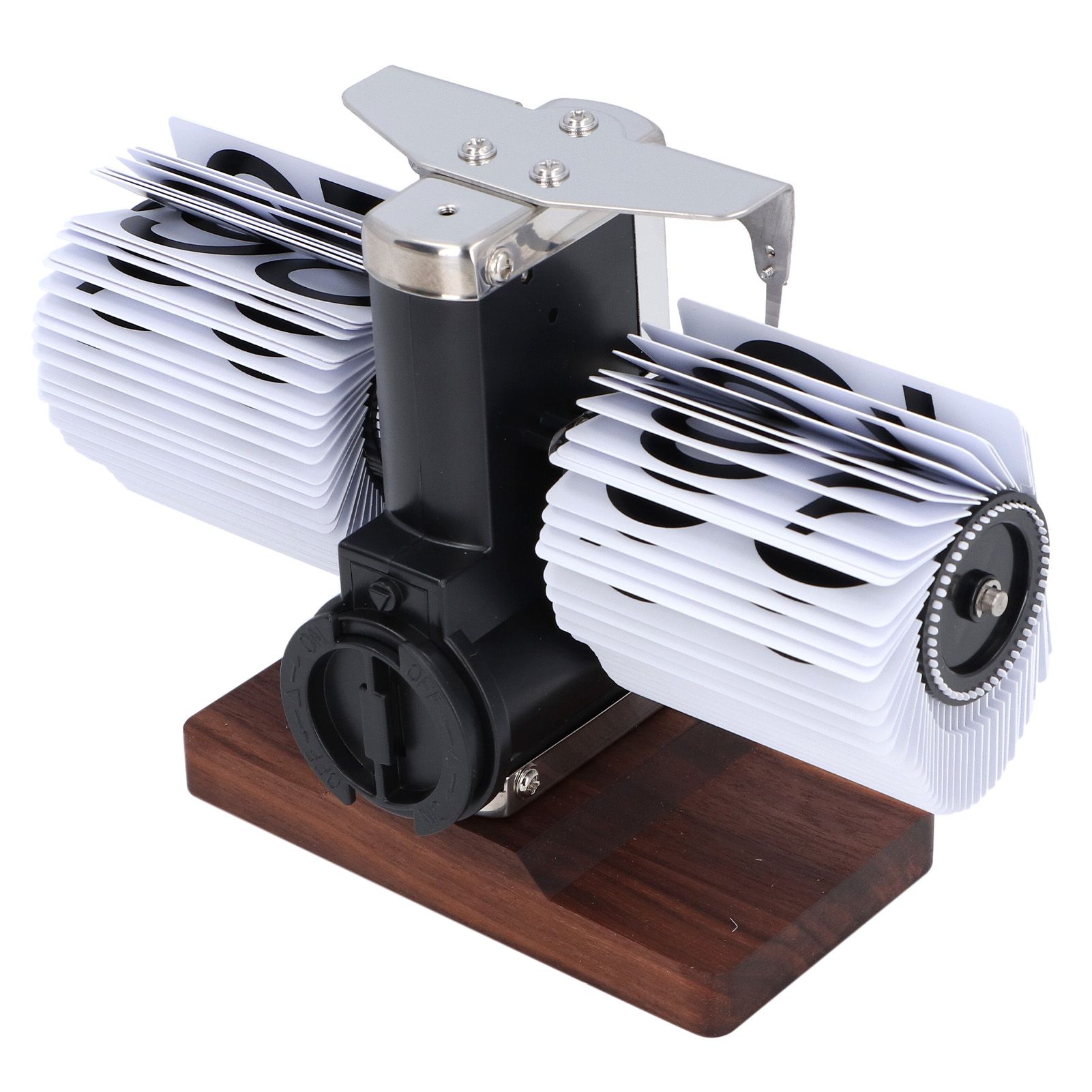 Flip Desk Clock Auto Retro Wood Base Easy to Read 24 Hours Mechanical Flip view 4