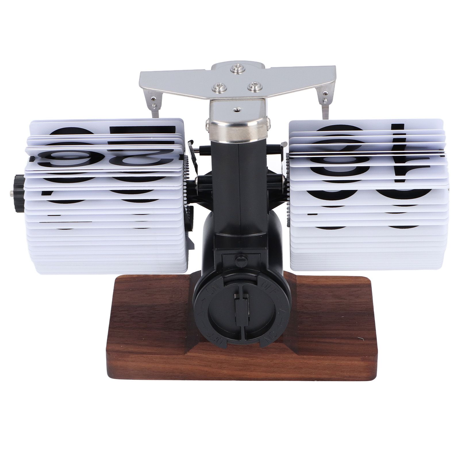 Flip Desk Clock Auto Retro Wood Base Easy to Read 24 Hours Mechanical Flip view 6