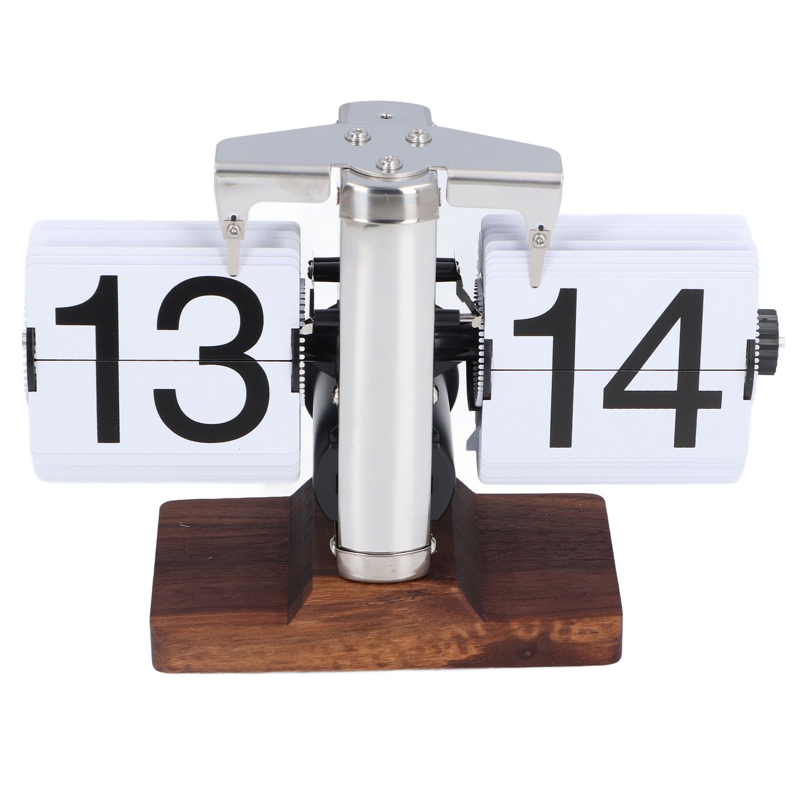 Flip Desk Clock Auto Retro Wood Base Easy to Read 24 Hours Mechanical Flip view 10
