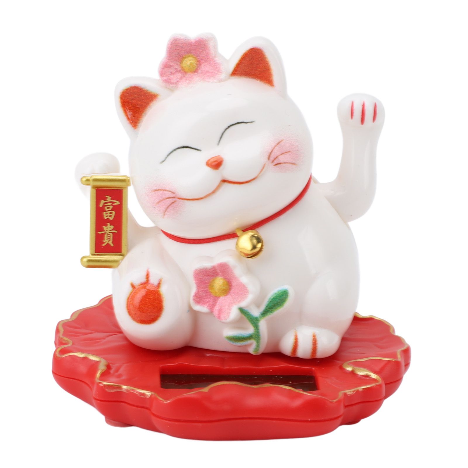 Solar Fortune Cat Vivid Lovely Chinese Cat Solar Powered Waving Arm Lucky Cat view 3