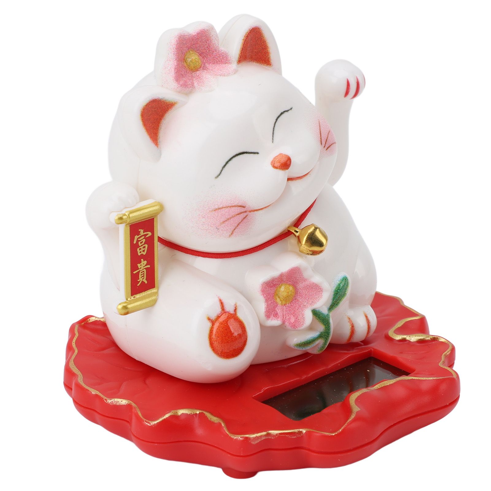 Solar Fortune Cat Vivid Lovely Chinese Cat Solar Powered Waving Arm Lucky Cat view 6