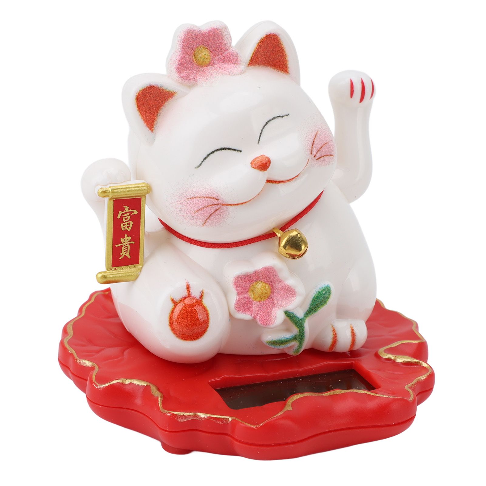 Solar Fortune Cat Vivid Lovely Chinese Cat Solar Powered Waving Arm Lucky Cat view 11