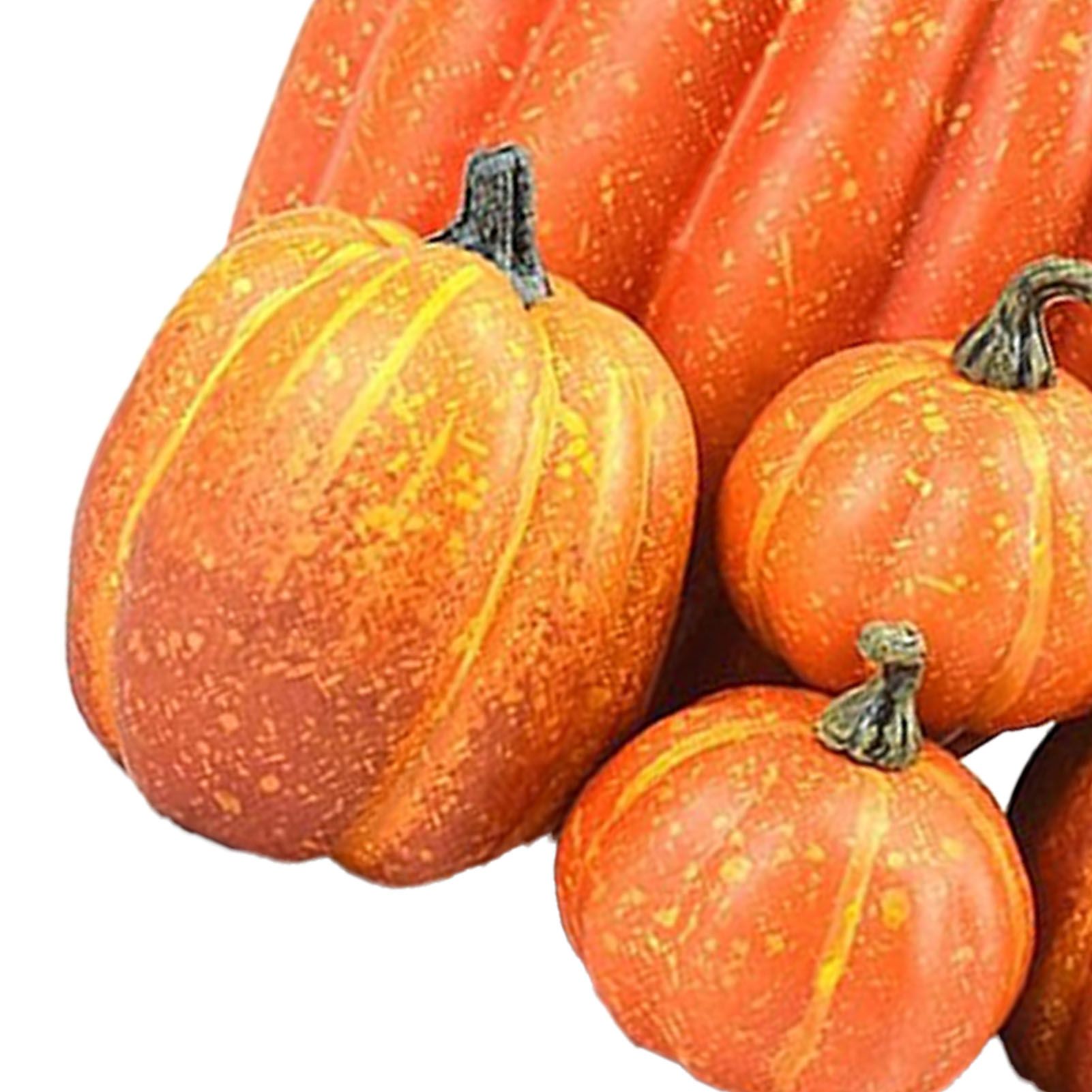 7pcs Simulated Pumpkin Glossy Paint Lightweight Creative Reusable Foam Pumpkin view 2