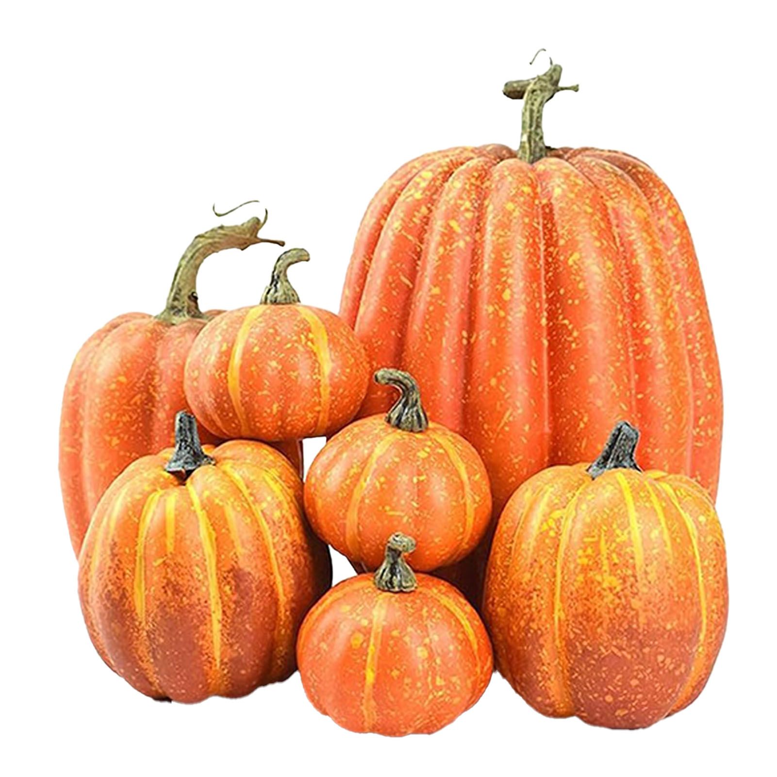 7pcs Simulated Pumpkin Glossy Paint Lightweight Creative Reusable Foam Pumpkin view 6