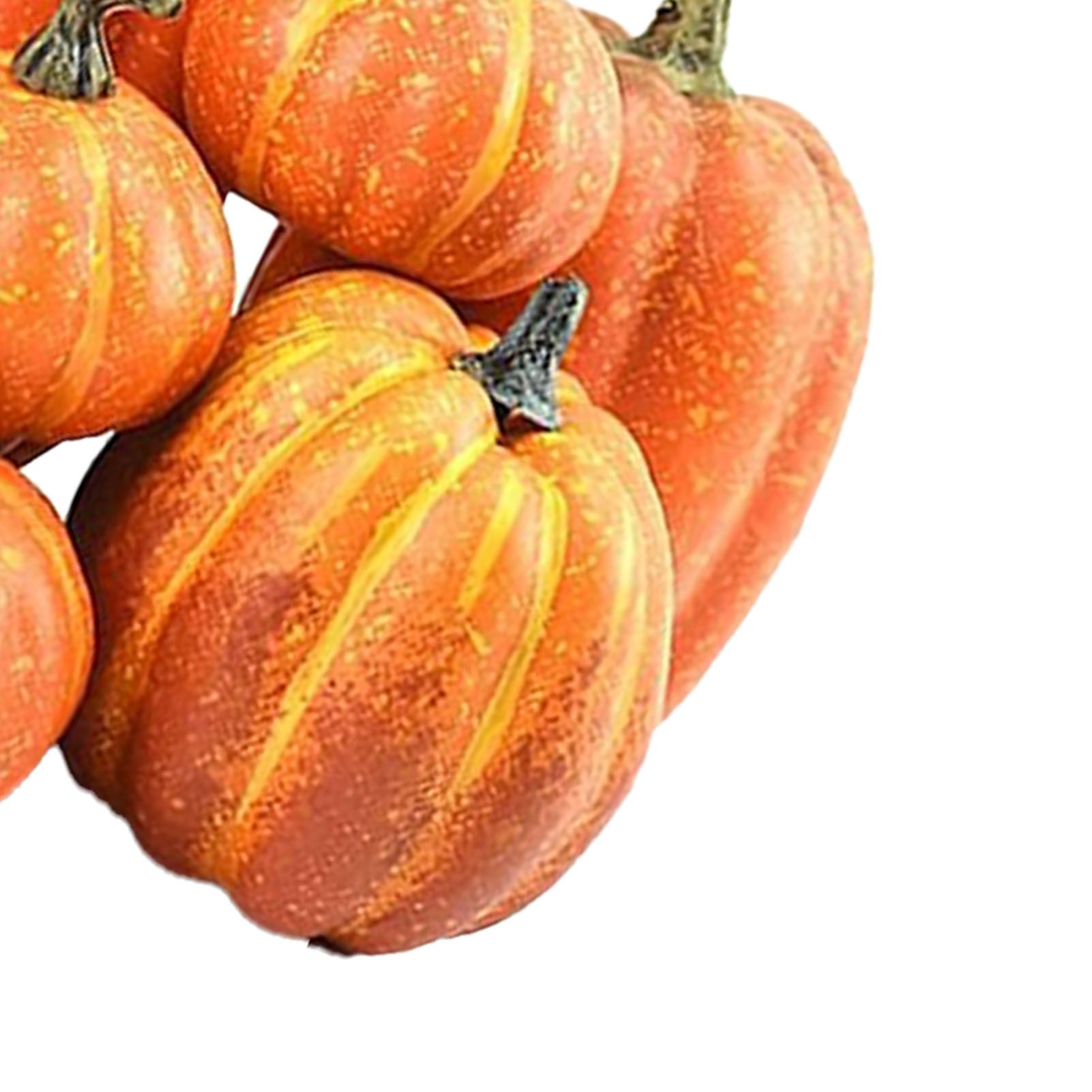 7pcs Simulated Pumpkin Glossy Paint Lightweight Creative Reusable Foam Pumpkin view 7