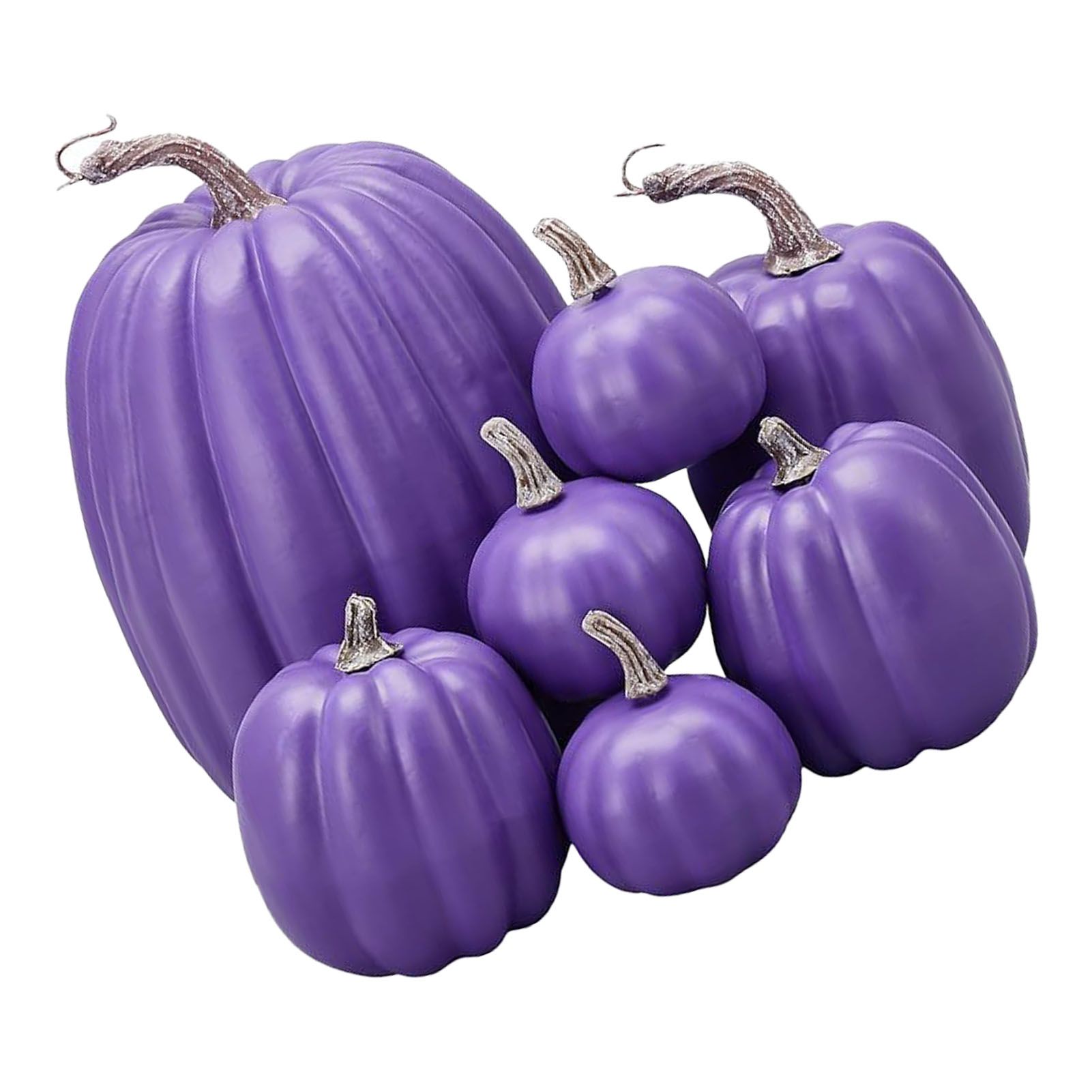 7pcs Simulated Pumpkin Glossy Paint Lightweight Creative Reusable Foam Pumpkin