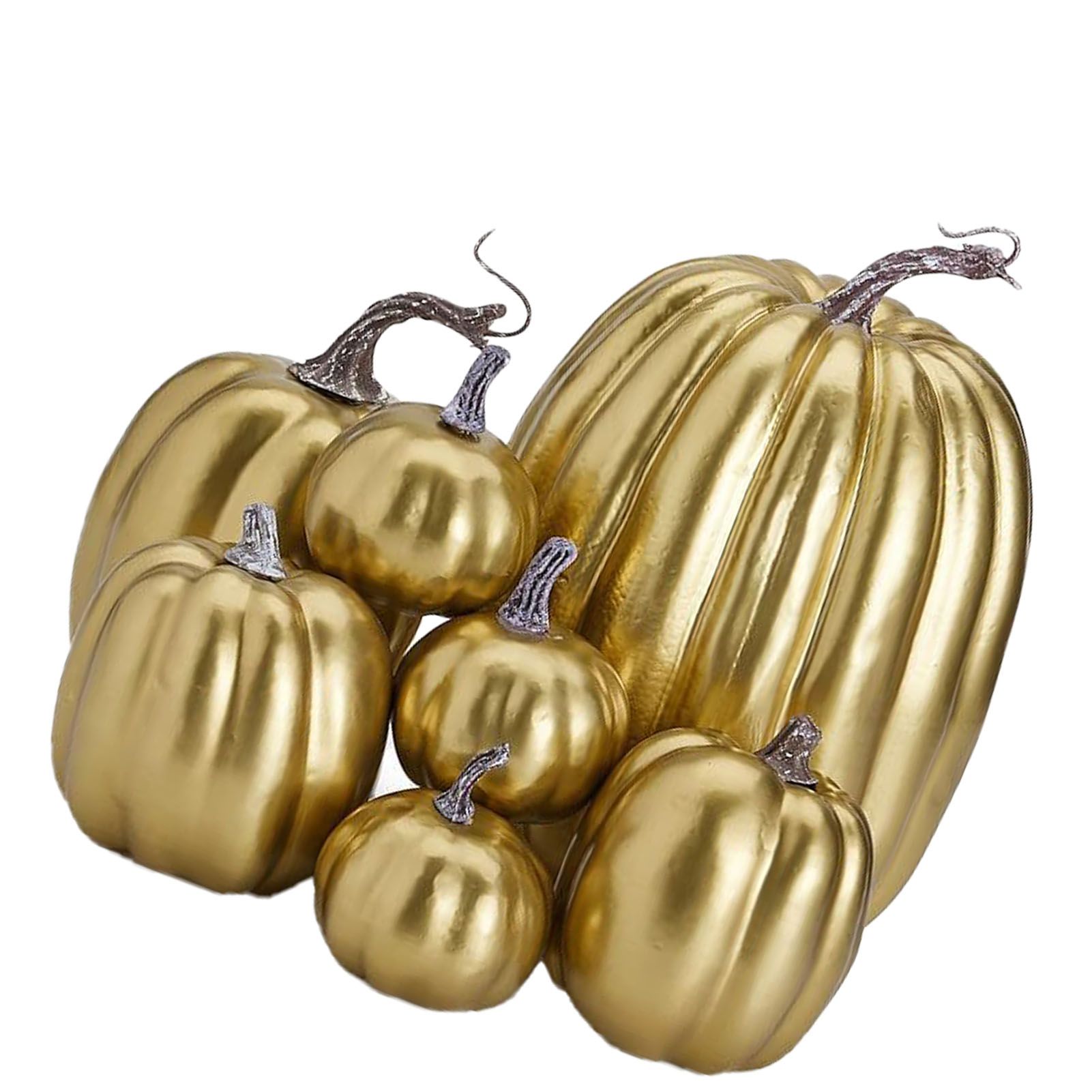 7pcs Simulated Pumpkin Glossy Paint Lightweight Creative Reusable Foam Pumpkin view 4