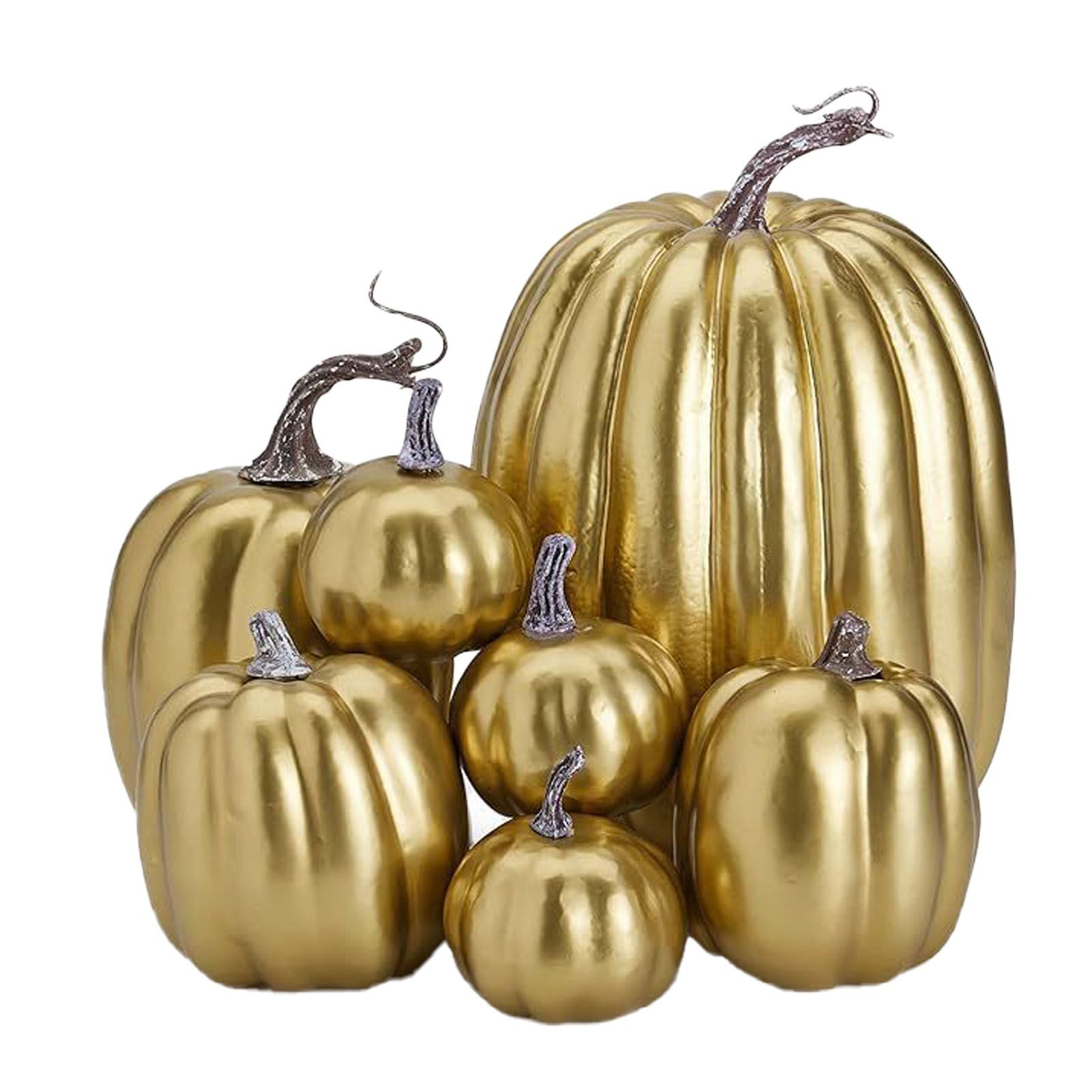 7pcs Simulated Pumpkin Glossy Paint Lightweight Creative Reusable Foam Pumpkin view 6