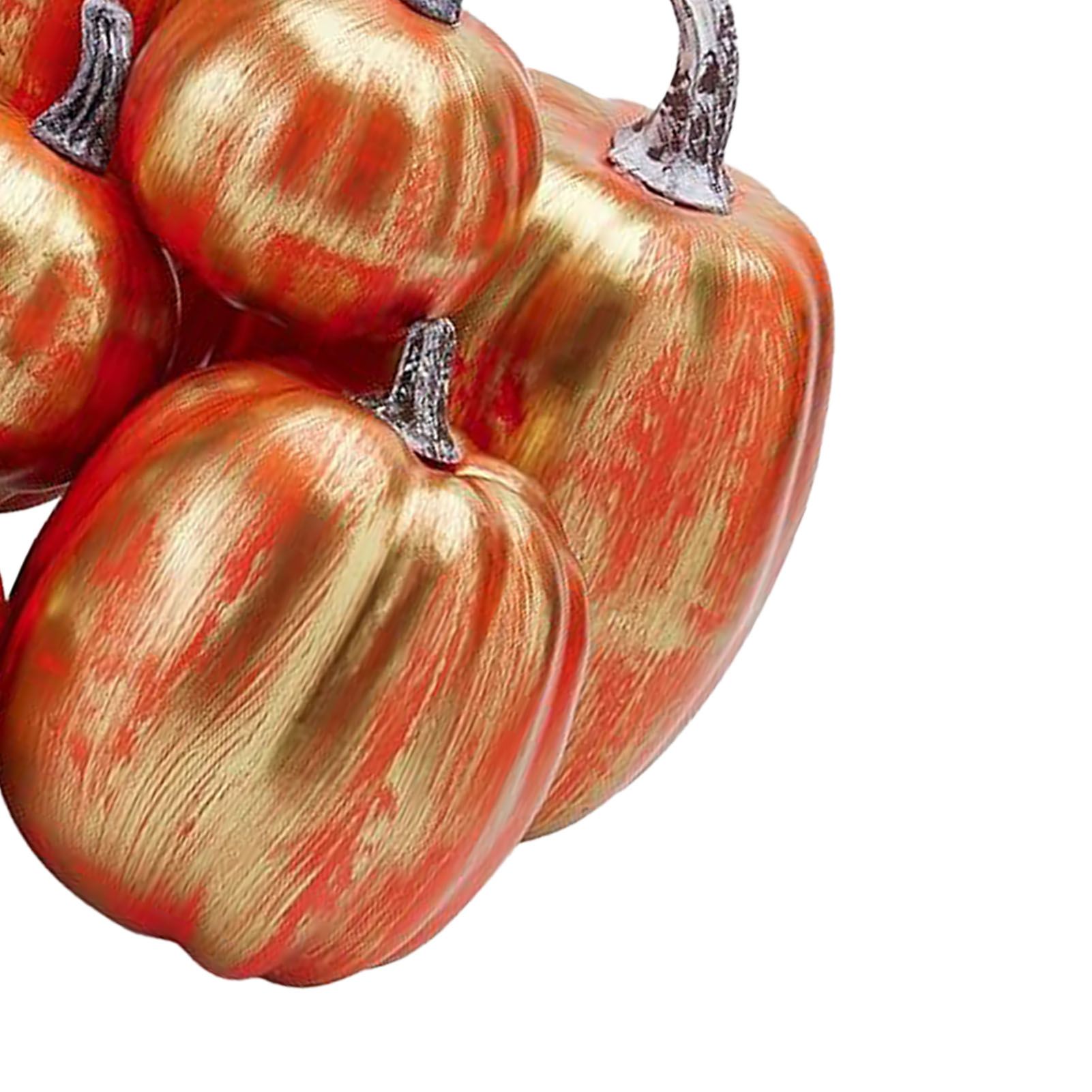 7pcs Simulated Pumpkin Glossy Paint Lightweight Creative Reusable Foam Pumpkin view 7