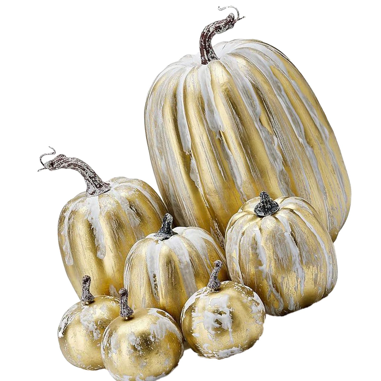 7pcs Simulated Pumpkin Glossy Paint Lightweight Creative Reusable Foam Pumpkin view 6