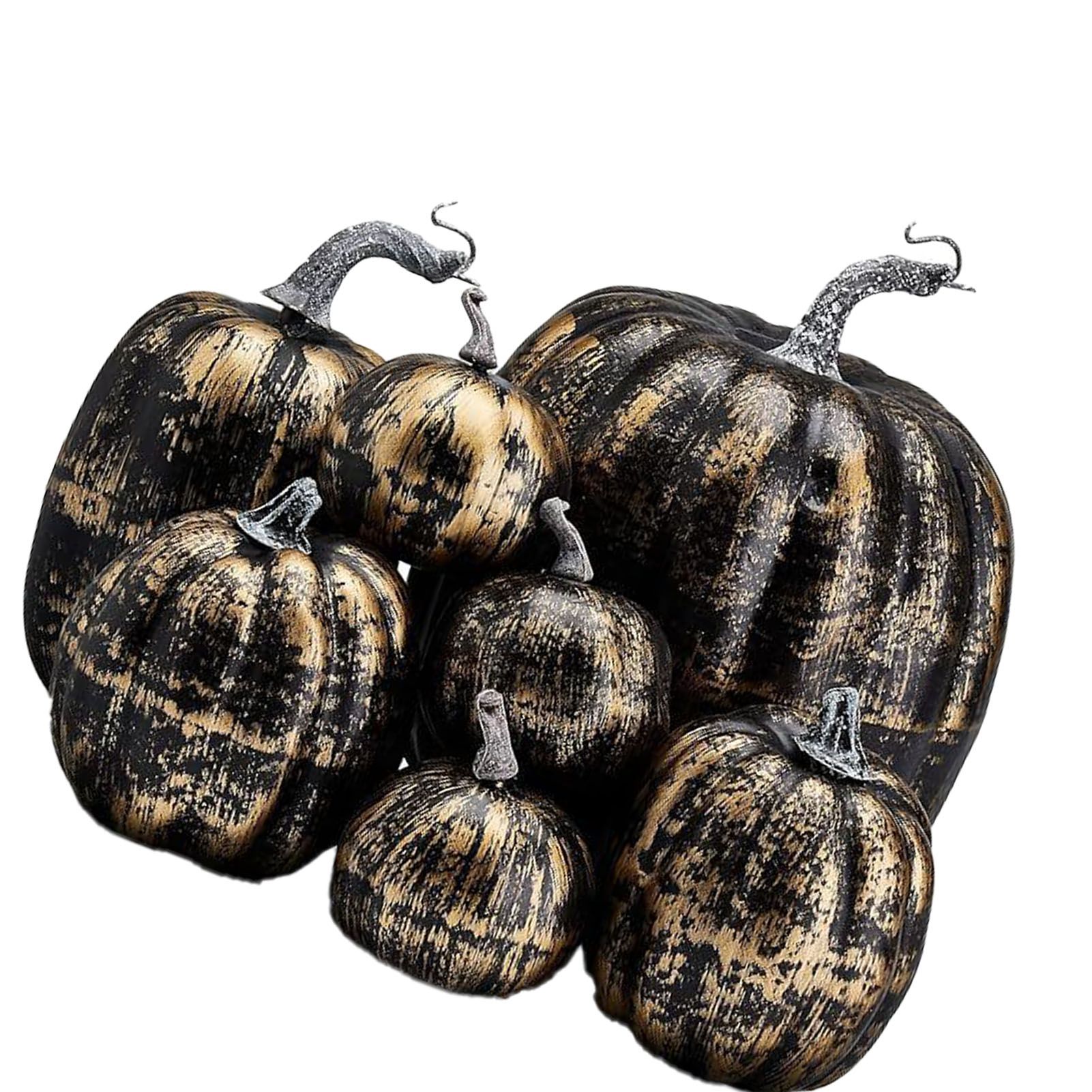 7pcs Simulated Pumpkin Glossy Paint Lightweight Creative Reusable Foam Pumpkin view 6