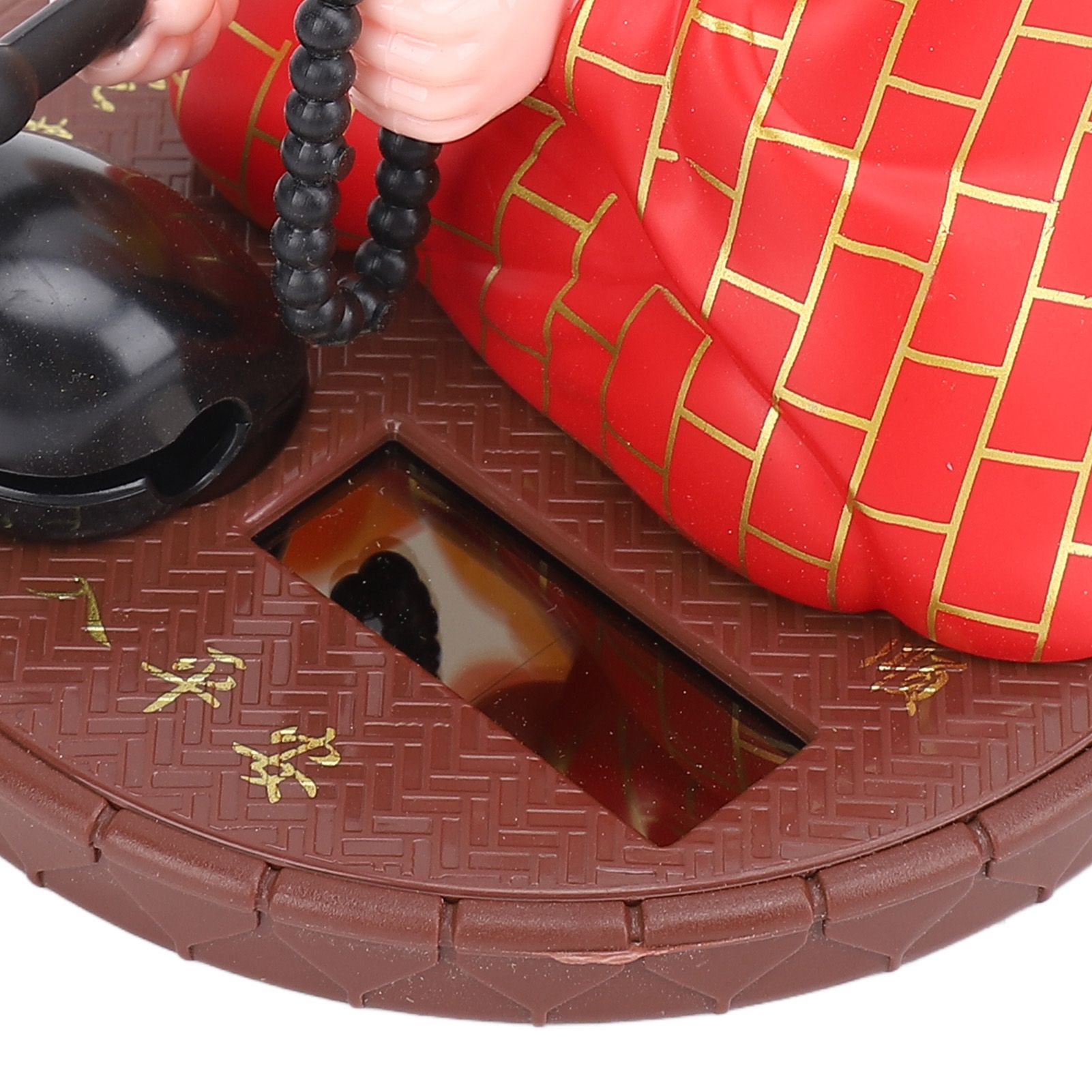 Little Monk Solar Figurine Funny Auto Nodding Knocking Chinese Monk Statue Toy view 2