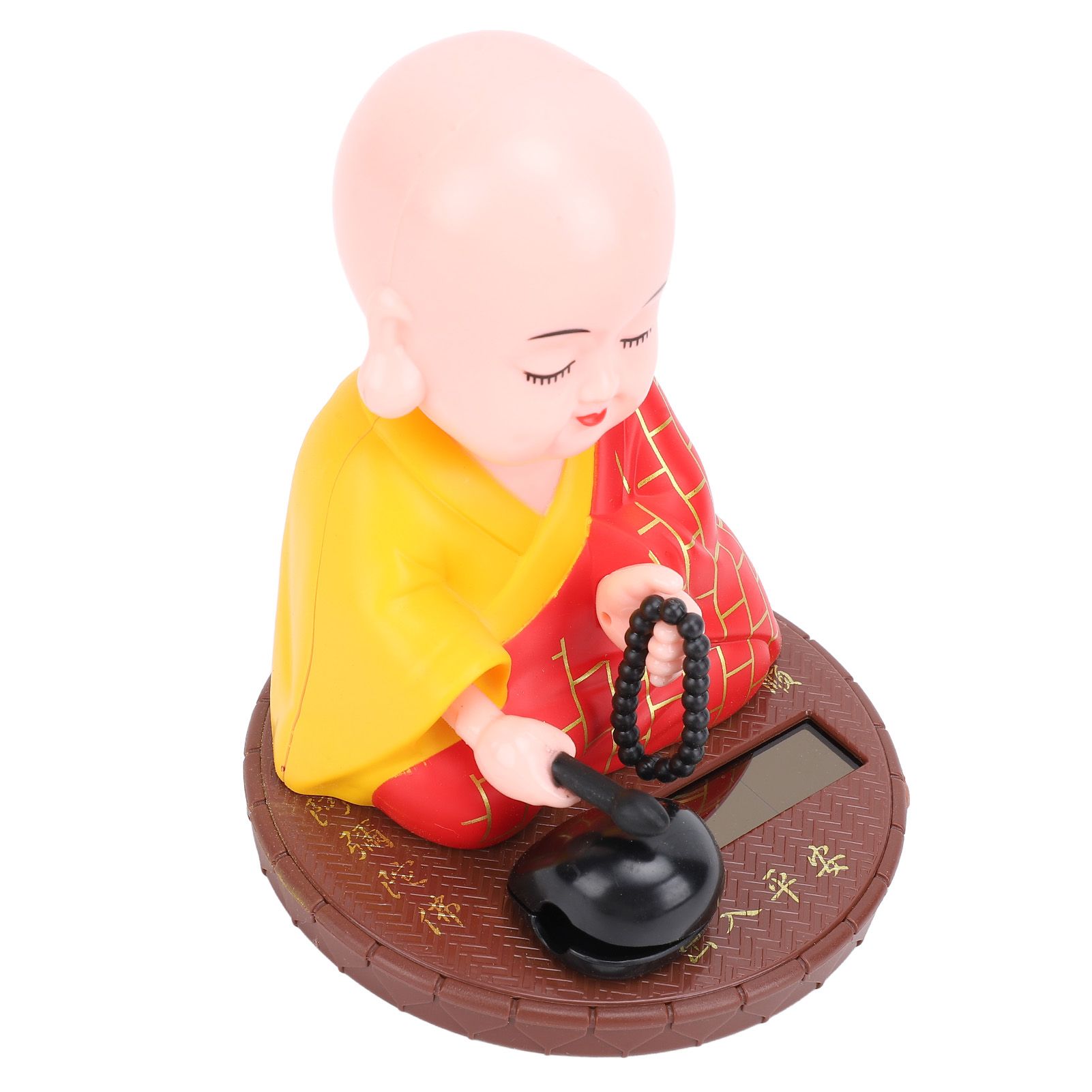 Little Monk Solar Figurine Funny Auto Nodding Knocking Chinese Monk Statue Toy view 4