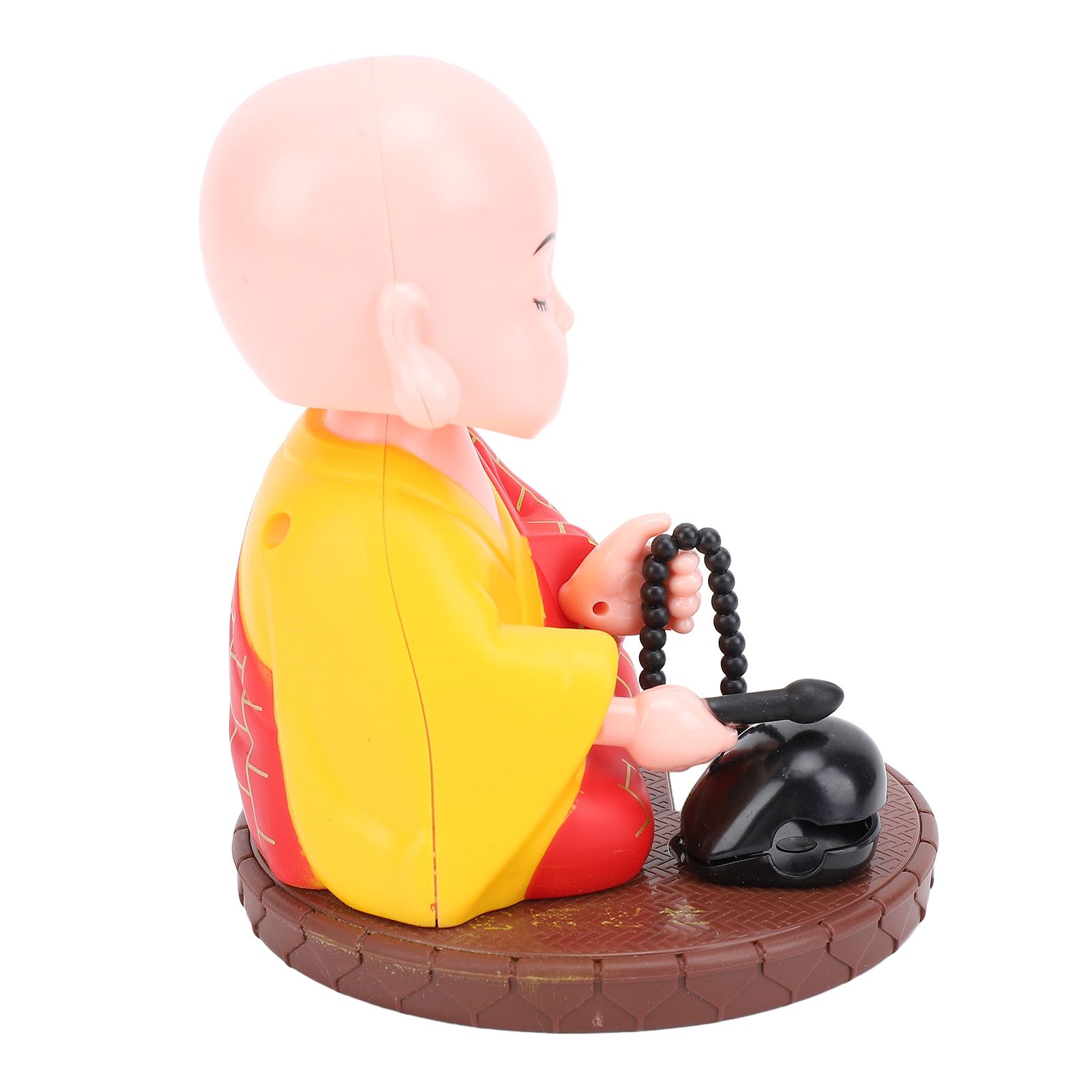 Little Monk Solar Figurine Funny Auto Nodding Knocking Chinese Monk Statue Toy view 6