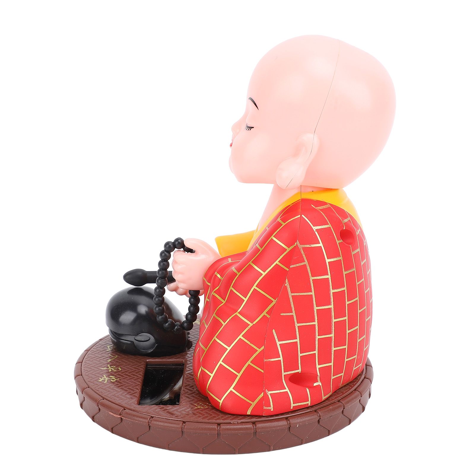 Little Monk Solar Figurine Funny Auto Nodding Knocking Chinese Monk Statue Toy view 8