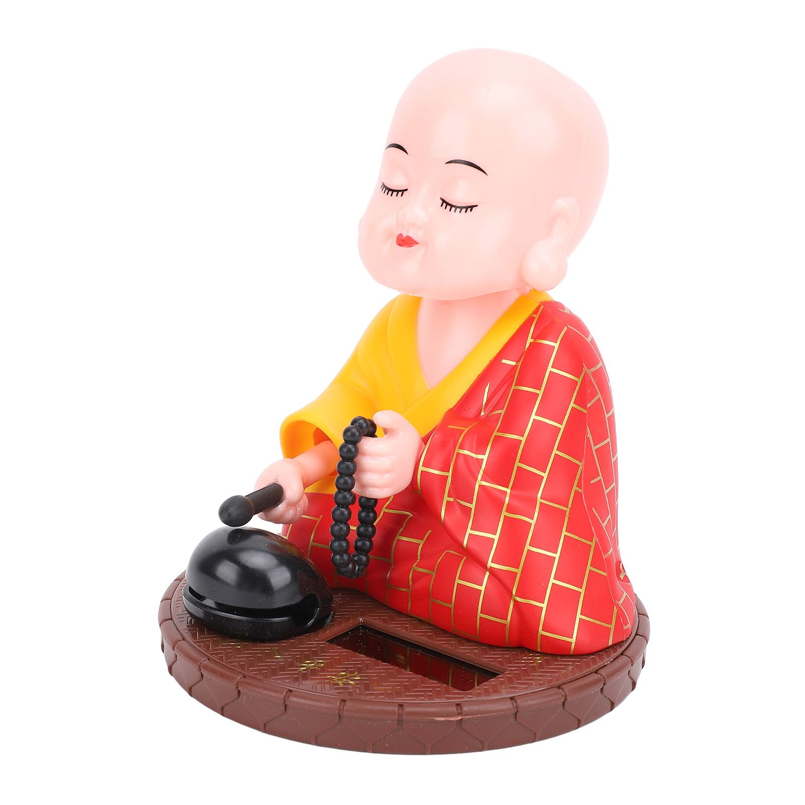 Little Monk Solar Figurine Funny Auto Nodding Knocking Chinese Monk Statue Toy view 9