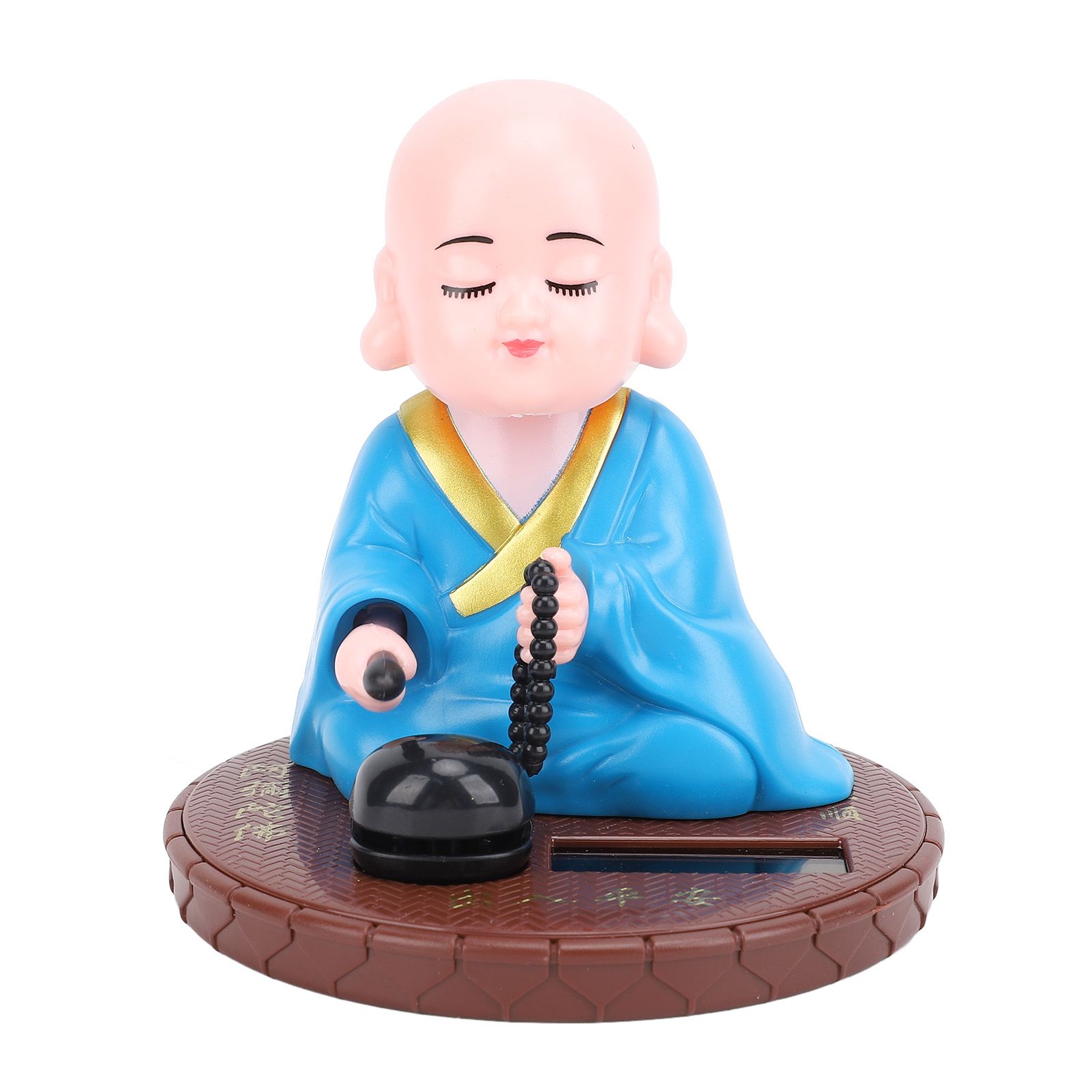 Little Monk Figurine Solar Funny Car Shaking Head Toy Chinese Little Monk view 3
