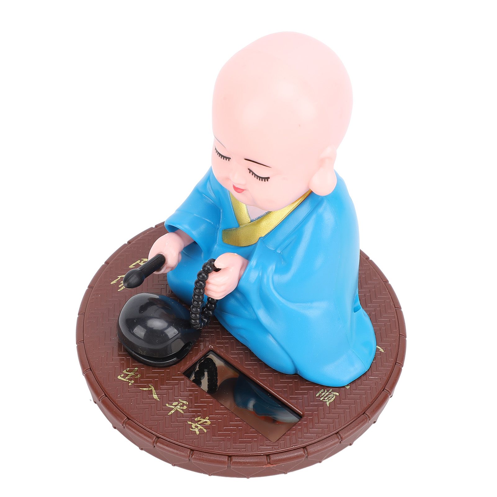 Little Monk Figurine Solar Funny Car Shaking Head Toy Chinese Little Monk view 4
