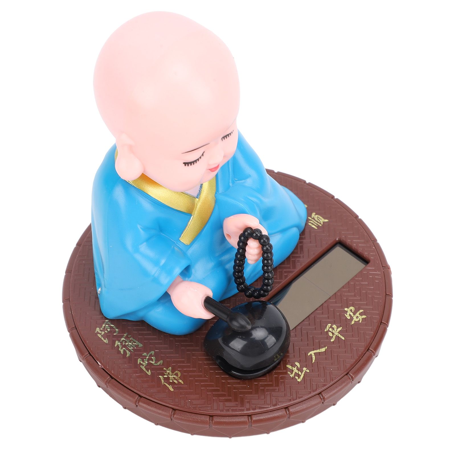 Little Monk Figurine Solar Funny Car Shaking Head Toy Chinese Little Monk view 6