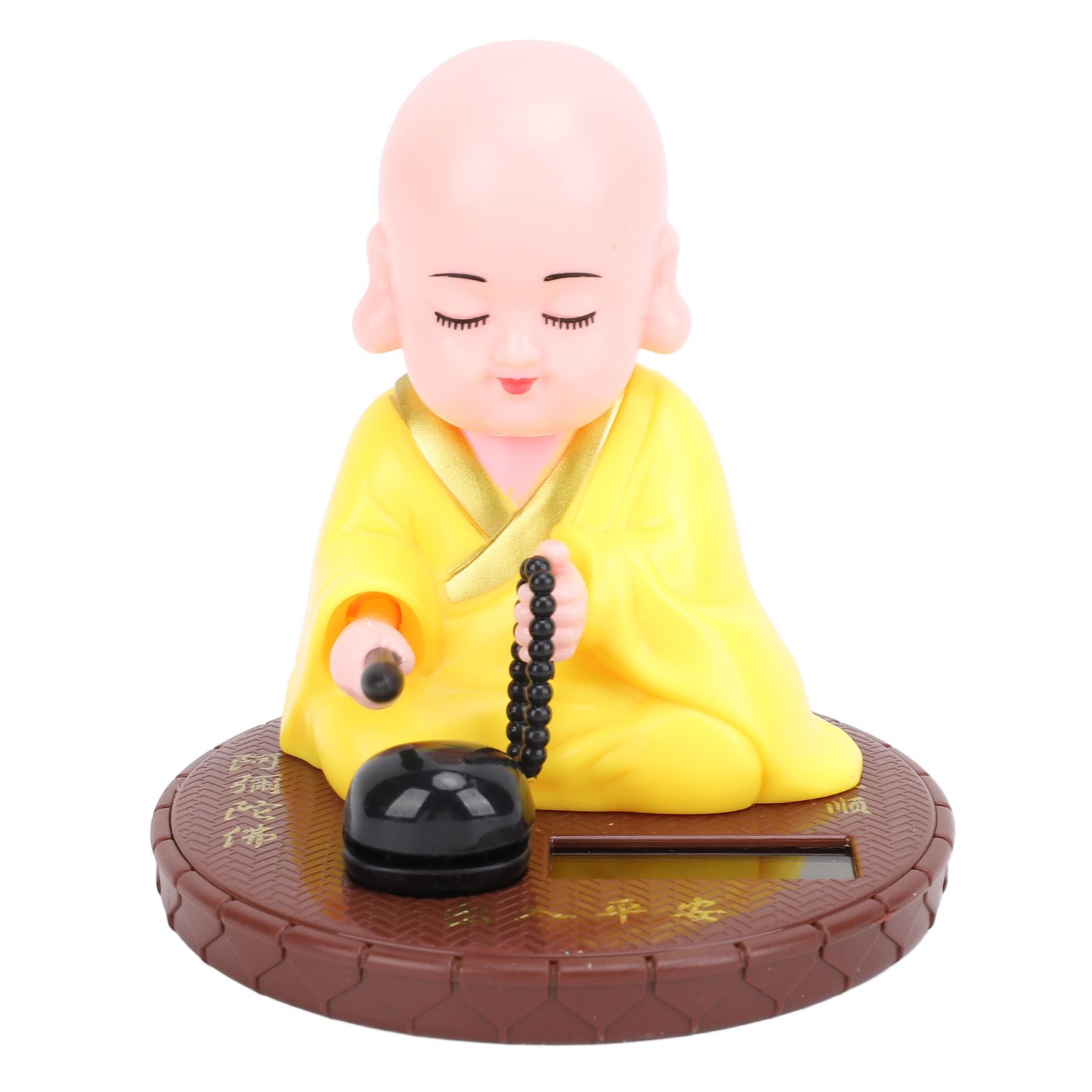 Little Monk Figurine Solar Funny Car Shaking Head Toy Chinese Little Monk view 3