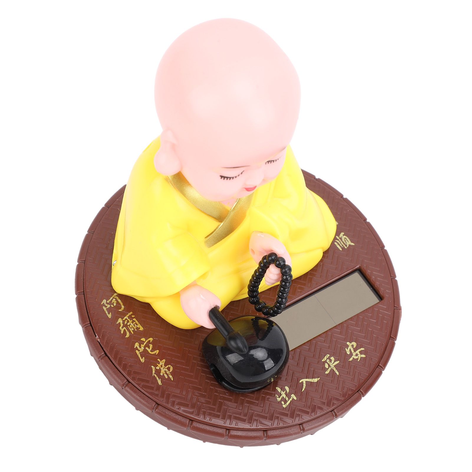 Little Monk Figurine Solar Funny Car Shaking Head Toy Chinese Little Monk view 4