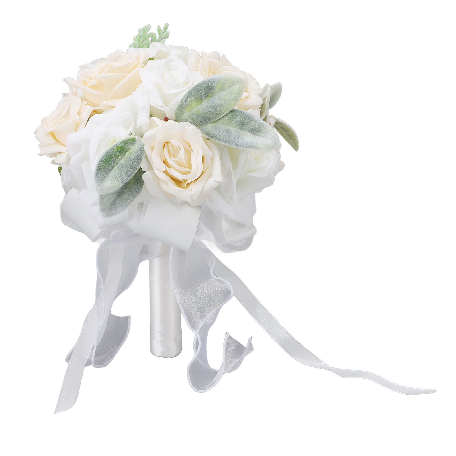 Wedding Bouquets for Bride Soft Ribbon Bridal Bridesmaid Holding Flowers view 3
