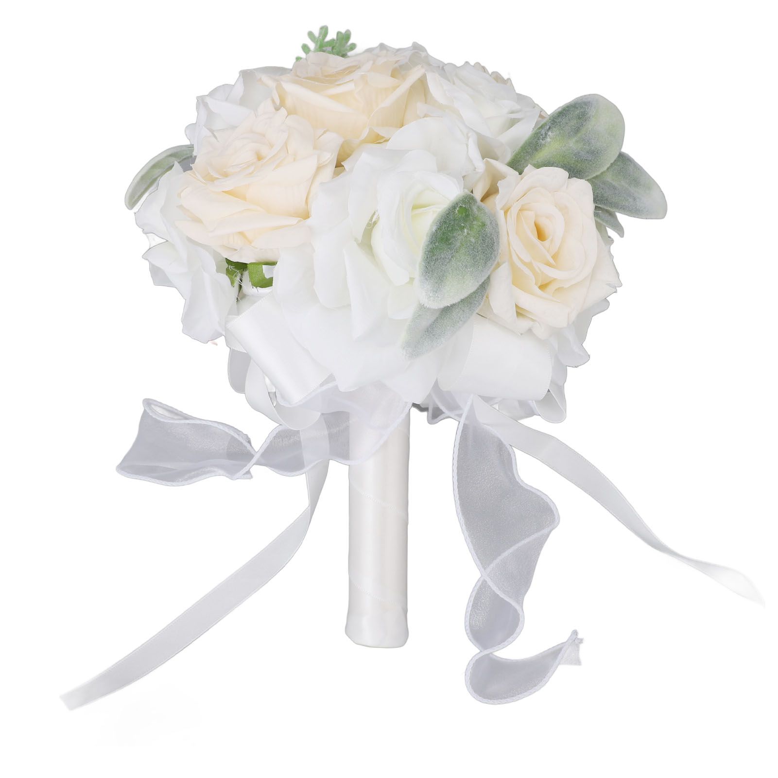 Wedding Bouquets for Bride Soft Ribbon Bridal Bridesmaid Holding Flowers view 6