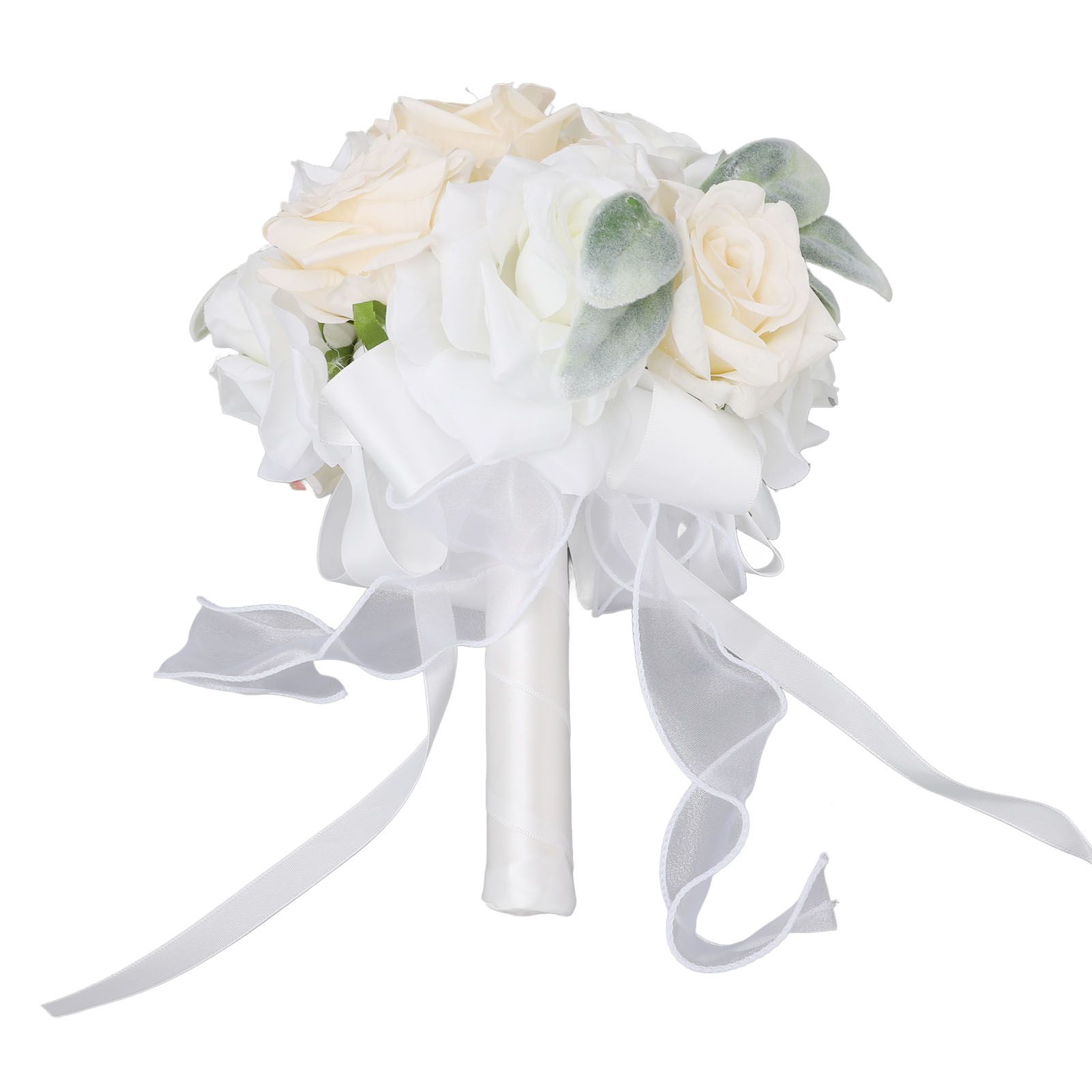 Wedding Bouquets for Bride Soft Ribbon Bridal Bridesmaid Holding Flowers view 8