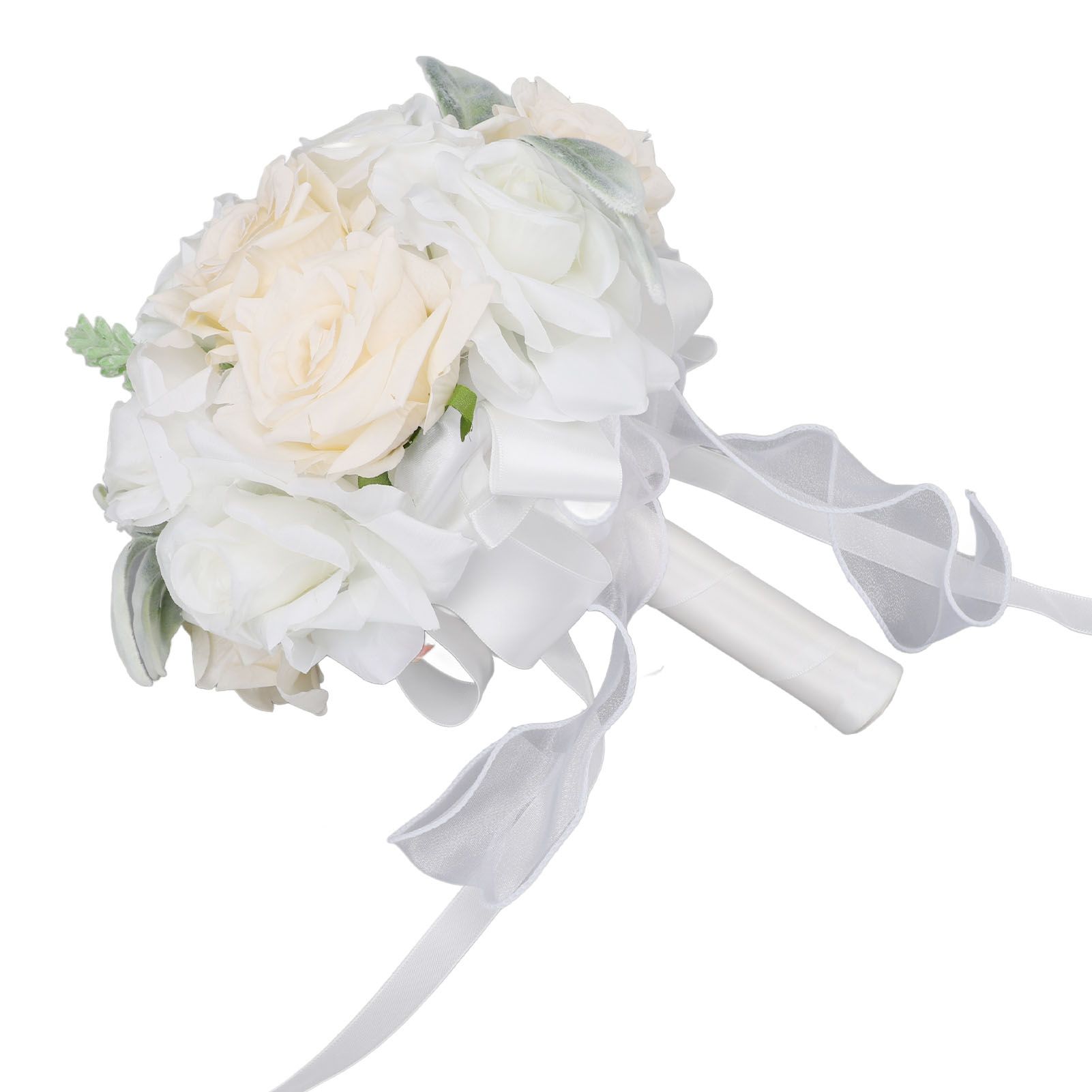 Wedding Bouquets for Bride Soft Ribbon Bridal Bridesmaid Holding Flowers view 12