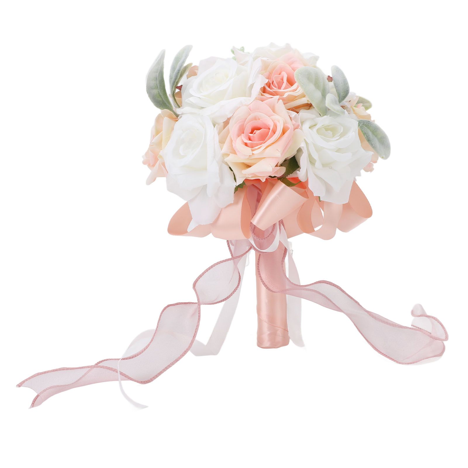 Wedding Bouquets for Bride Soft Ribbon Bridal Bridesmaid Holding Flowers view 3