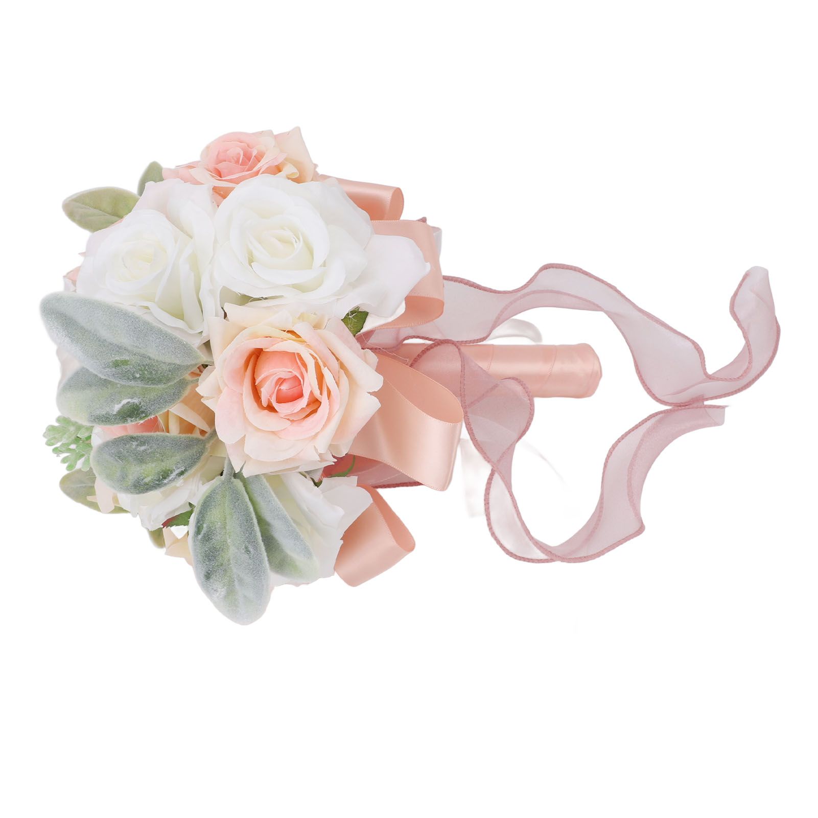 Wedding Bouquets for Bride Soft Ribbon Bridal Bridesmaid Holding Flowers view 10