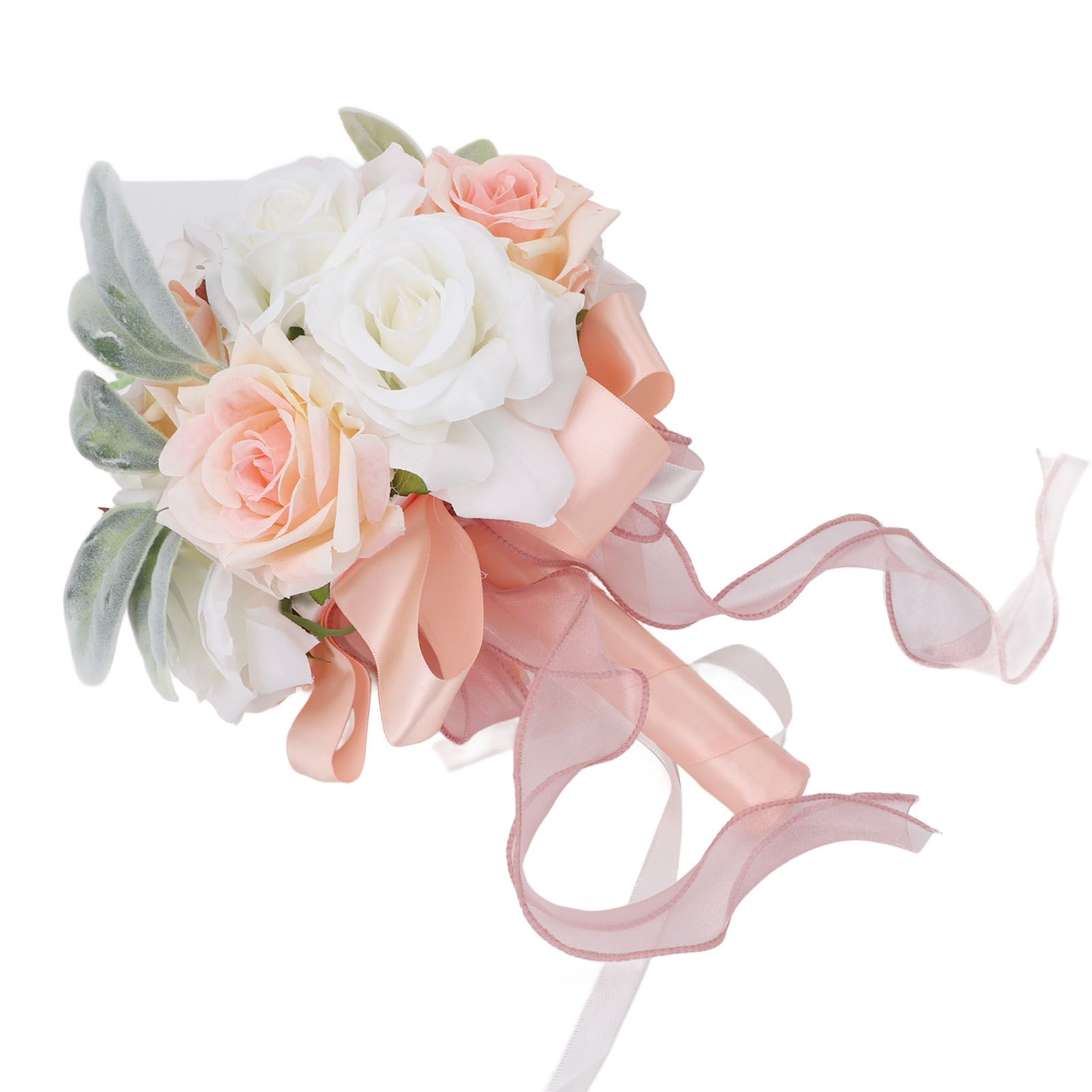 Wedding Bouquets for Bride Soft Ribbon Bridal Bridesmaid Holding Flowers view 11