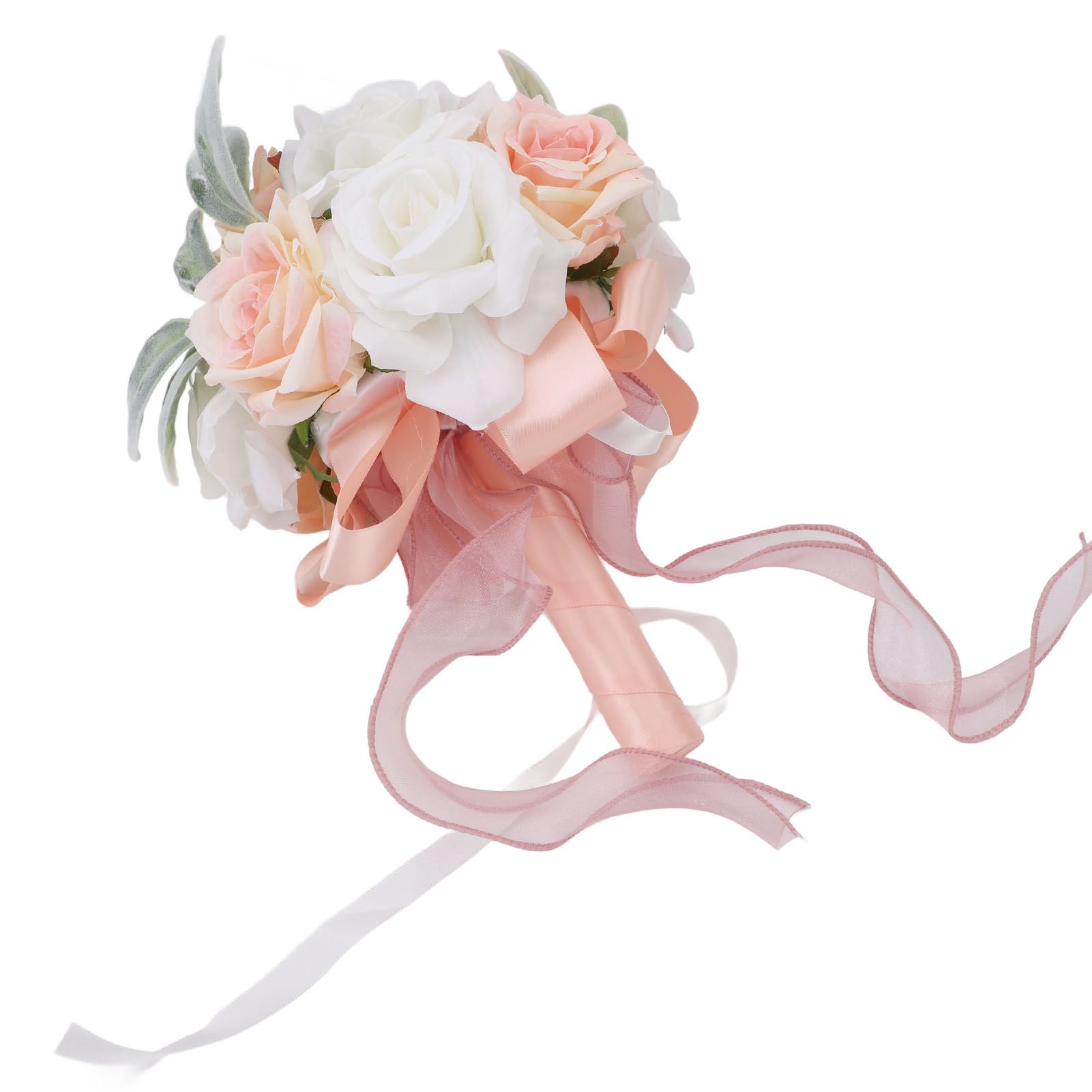 Wedding Bouquets for Bride Soft Ribbon Bridal Bridesmaid Holding Flowers view 12