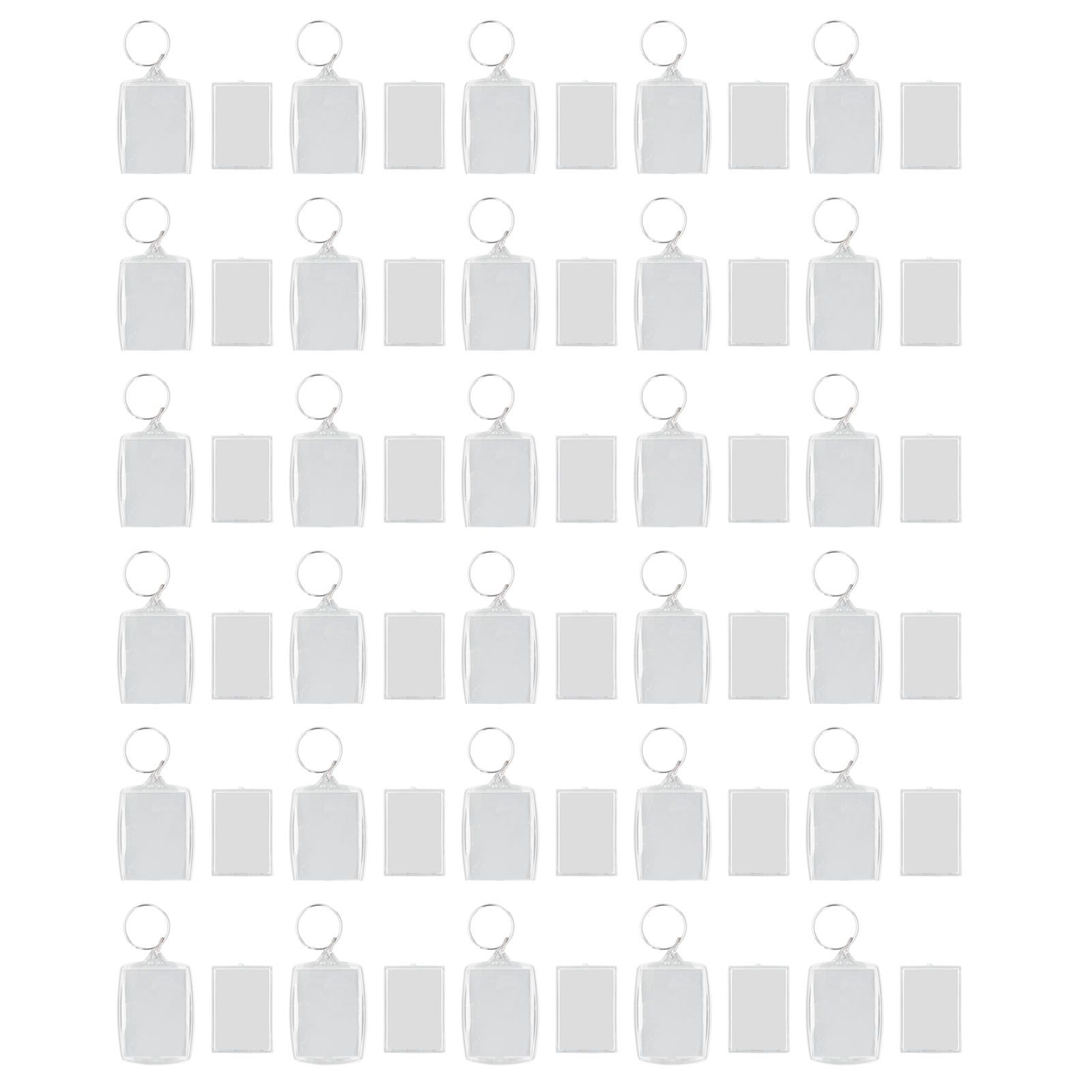 30pcs Photo Insert Keychain Clear Blank Picture Frame Keyring with Split Ring view 3