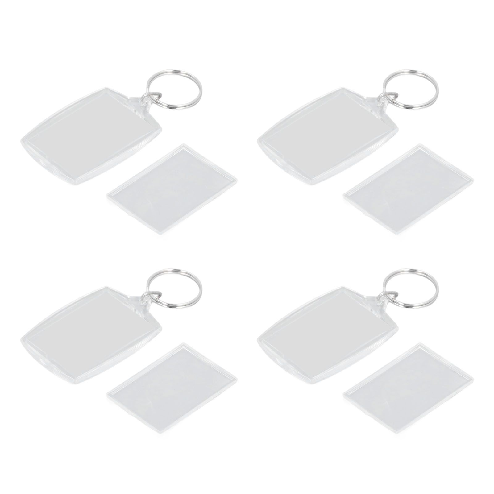 30pcs Photo Insert Keychain Clear Blank Picture Frame Keyring with Split Ring view 4