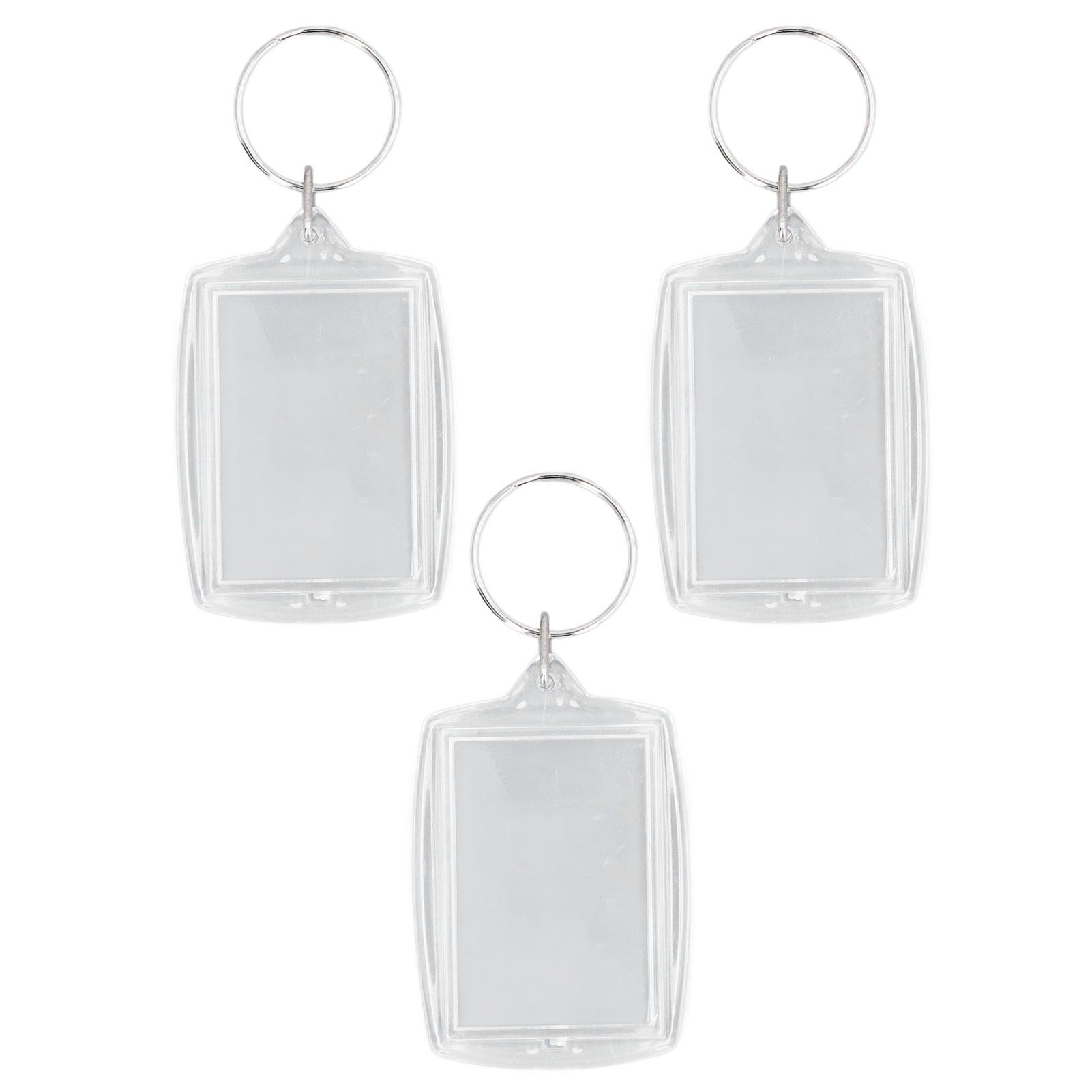 30pcs Photo Insert Keychain Clear Blank Picture Frame Keyring with Split Ring view 12