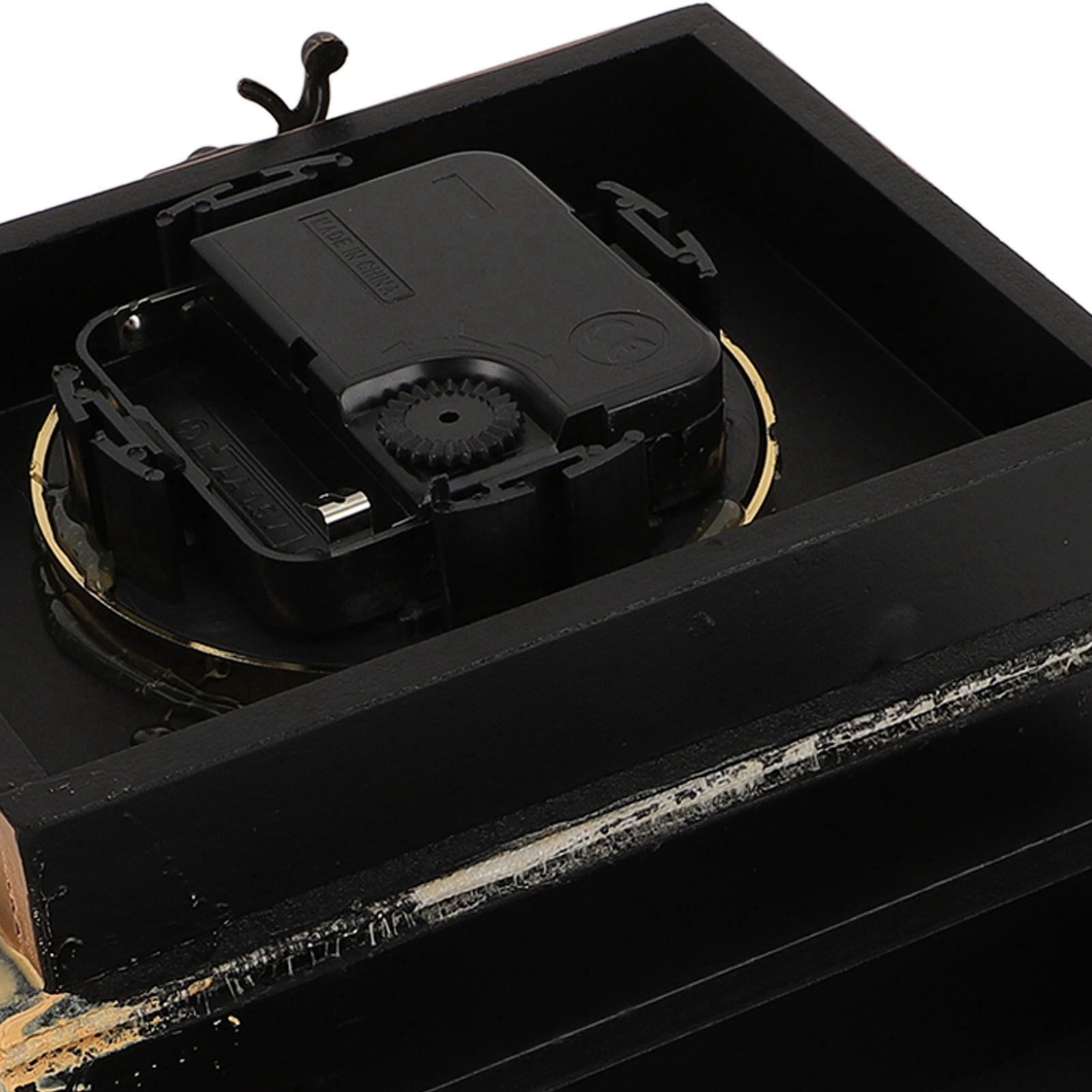 Faux Book Box with Clock Wood Retro Dust Proof Decorative Book Storage Box for view 7