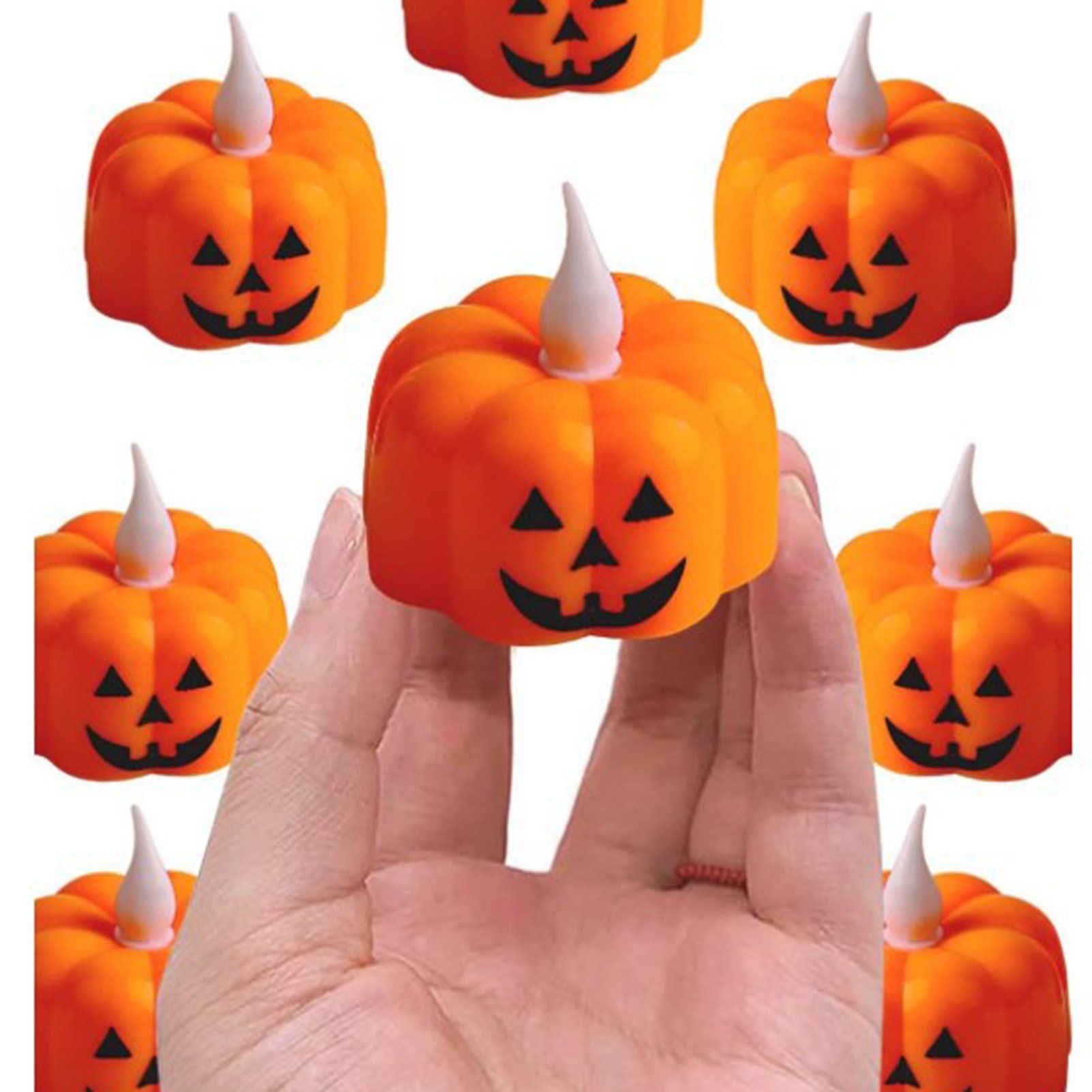24pcs LED Pumpkin Lights Ghost Face Spider Web Decor Home Decorations view 8