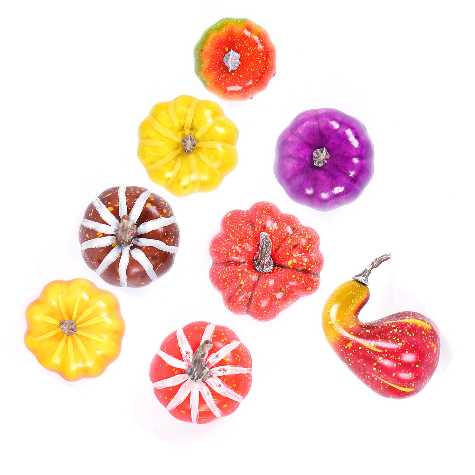 Pumpkin Decorations Lifelike Small Foam Artificial Pumpkin Set for Fall — image 1